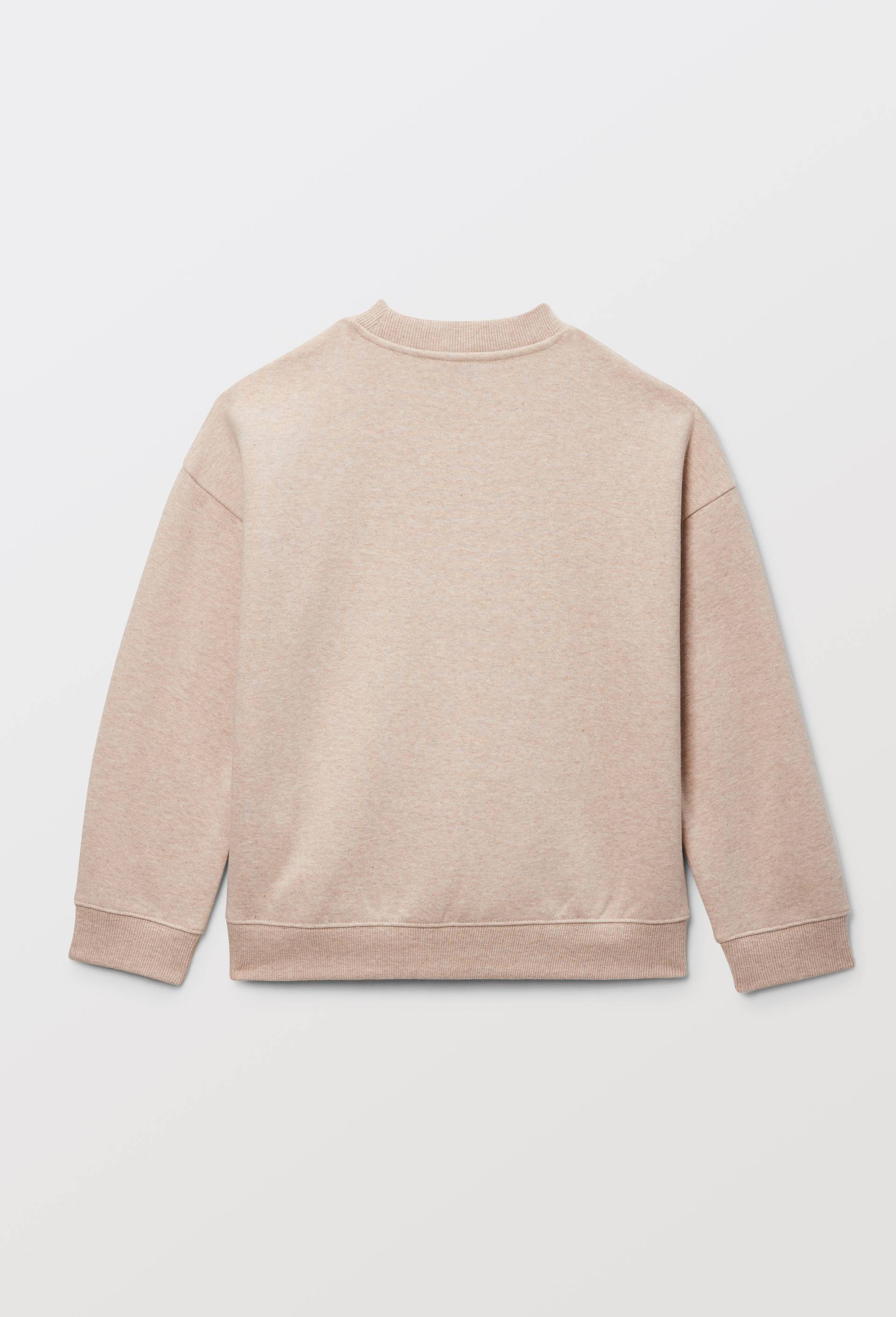 Sweat col rond imprim&eacute; en coton BIO GOTS, Ecru, large image number 2