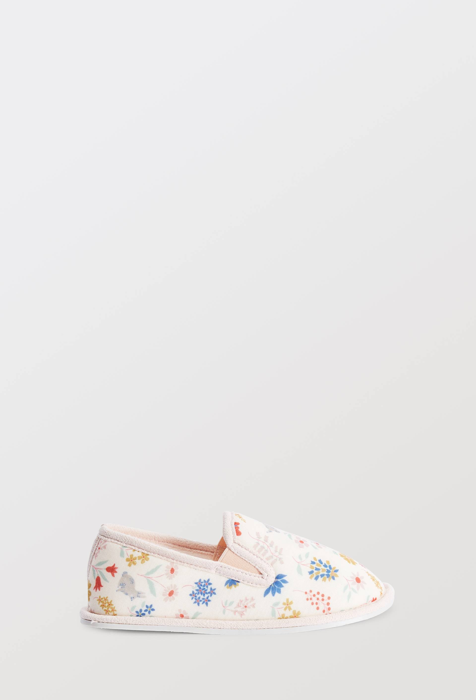 Chaussons fille mocassins imprim&eacute;, Beige clair, large image number 0