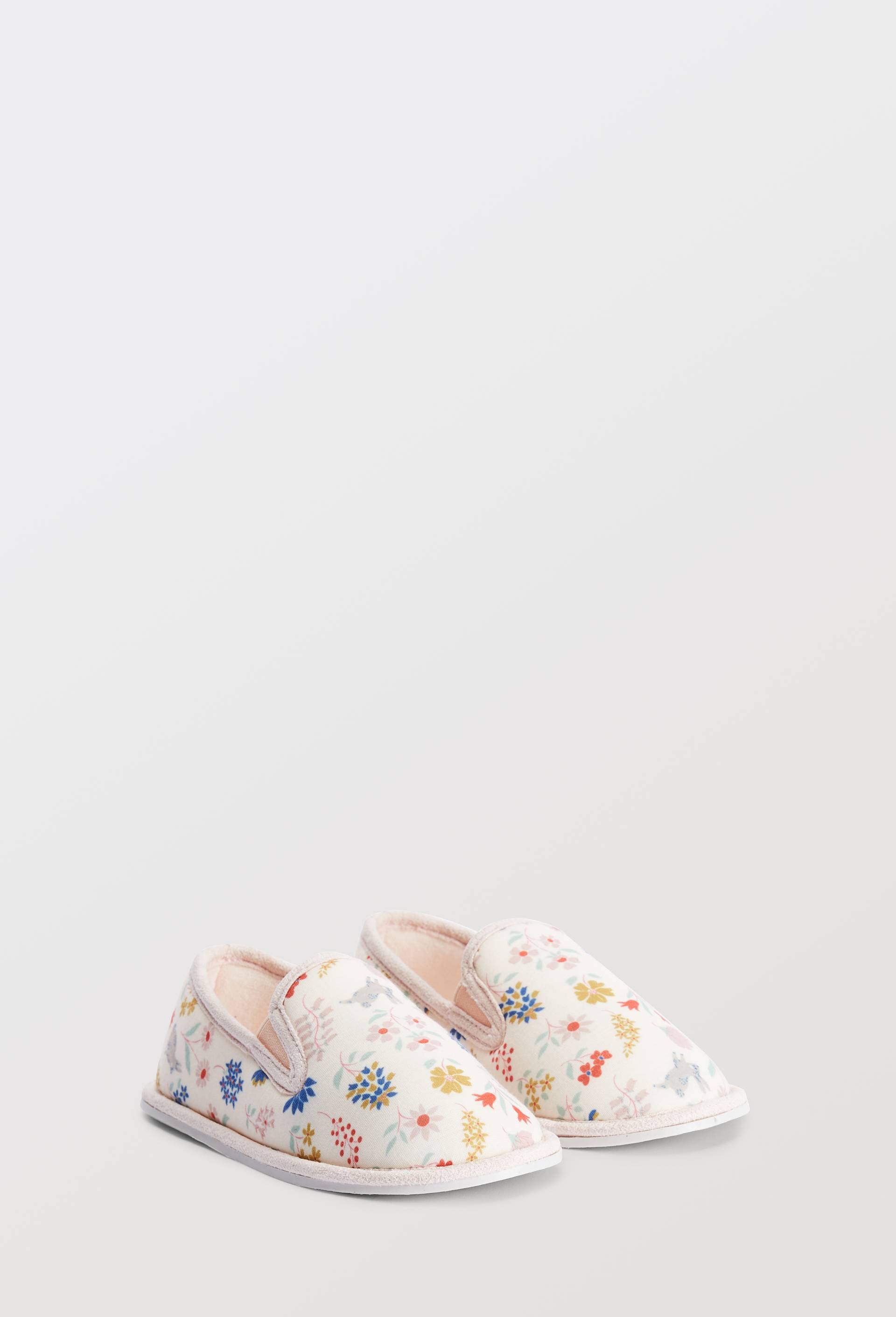 Chaussons fille mocassins imprim&eacute;, Beige clair, large image number 1.0