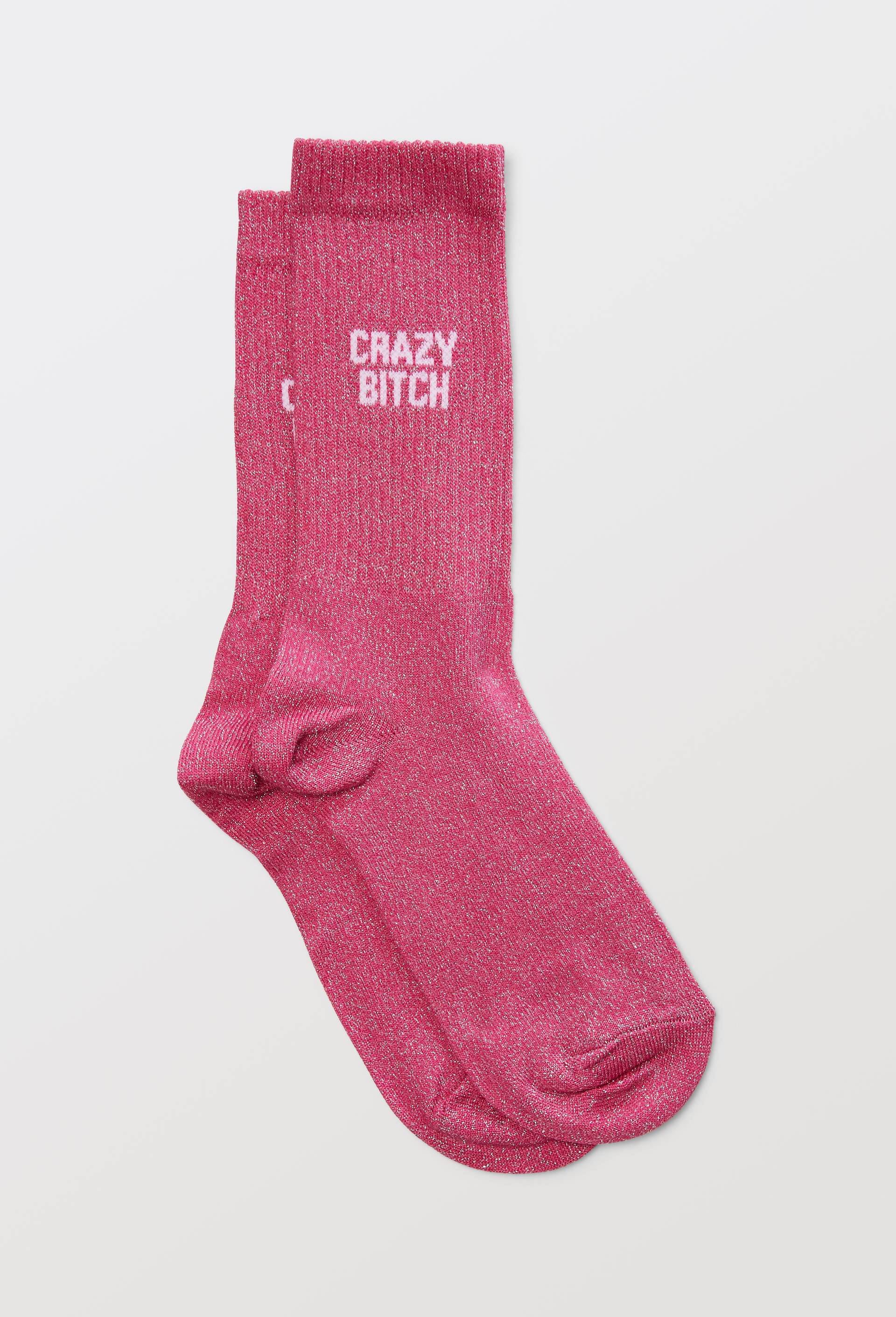 Paire de chaussettes &agrave; message FELICIE AUSSI, Rose fonc&eacute;, large image number 0