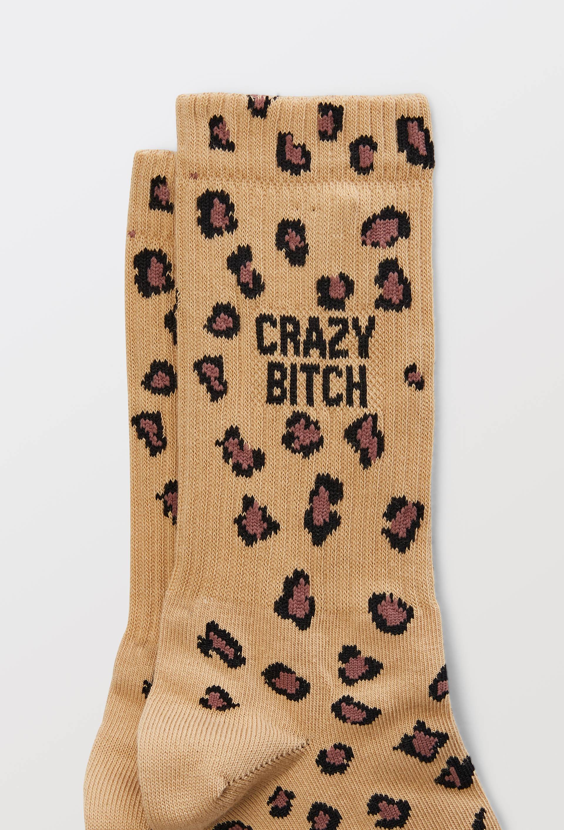 Paire de chaussettes &agrave; message FELICIE AUSSI, Beige, large image number 2.0