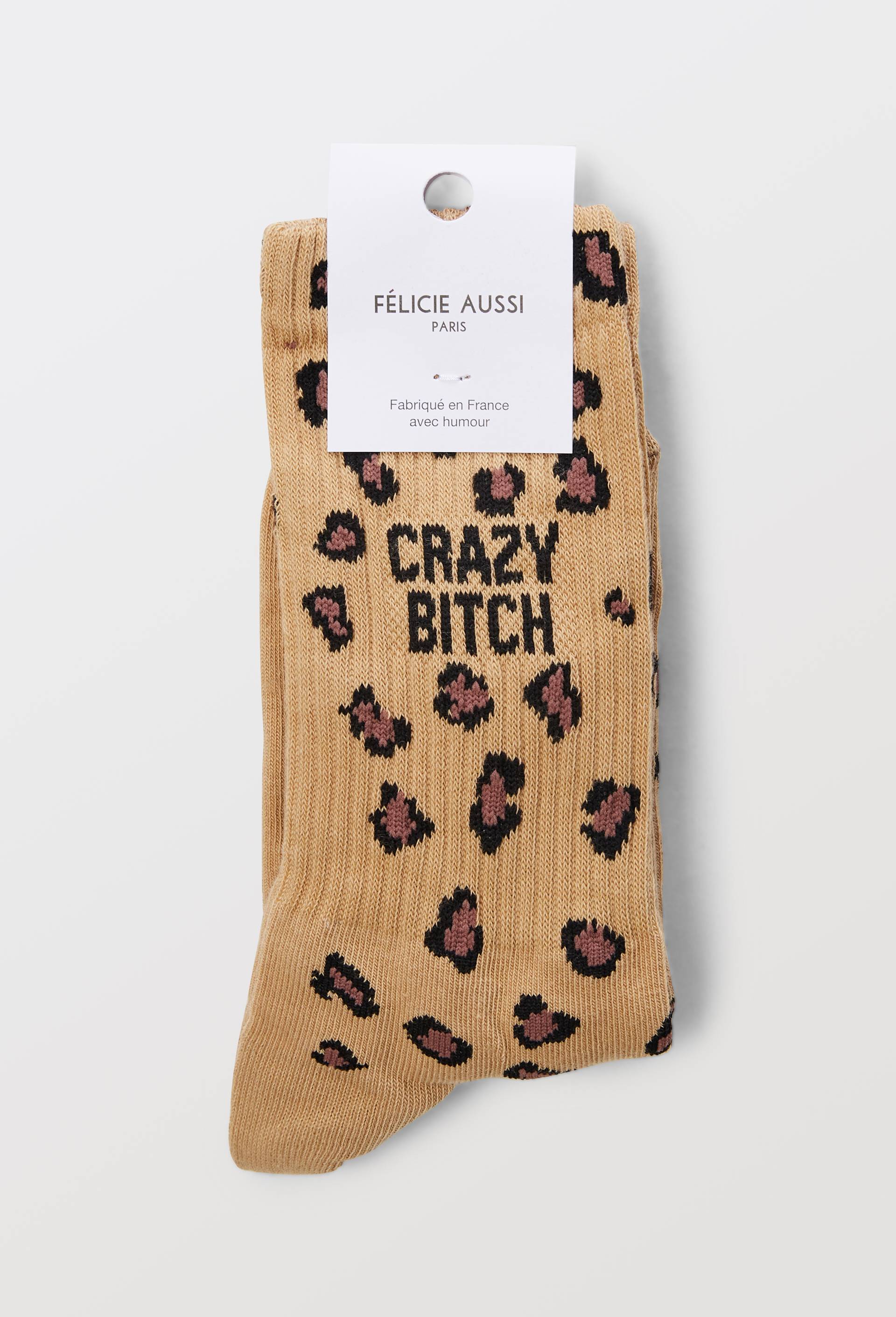 Paire de chaussettes &agrave; message FELICIE AUSSI, Beige, large image number 3