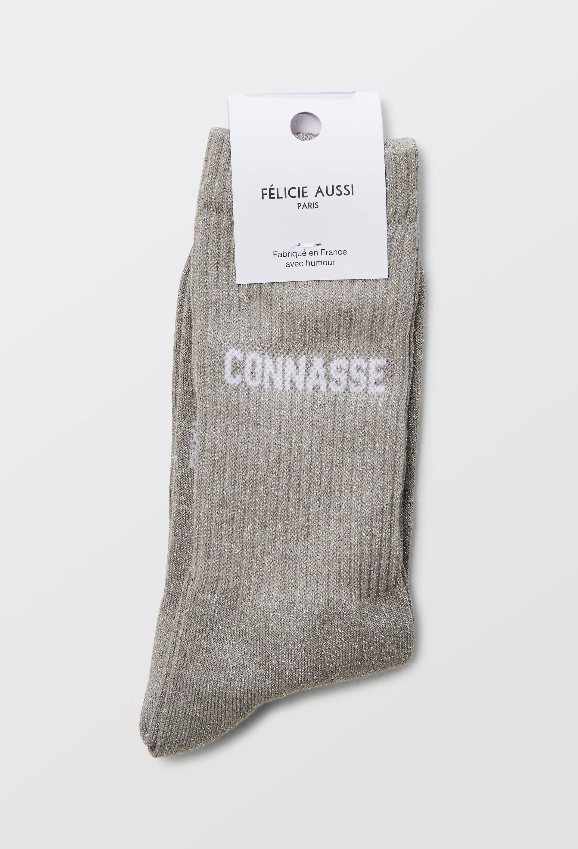 Paire de chaussettes &agrave; message FELICIE AUSSI, Gris, large image number 3