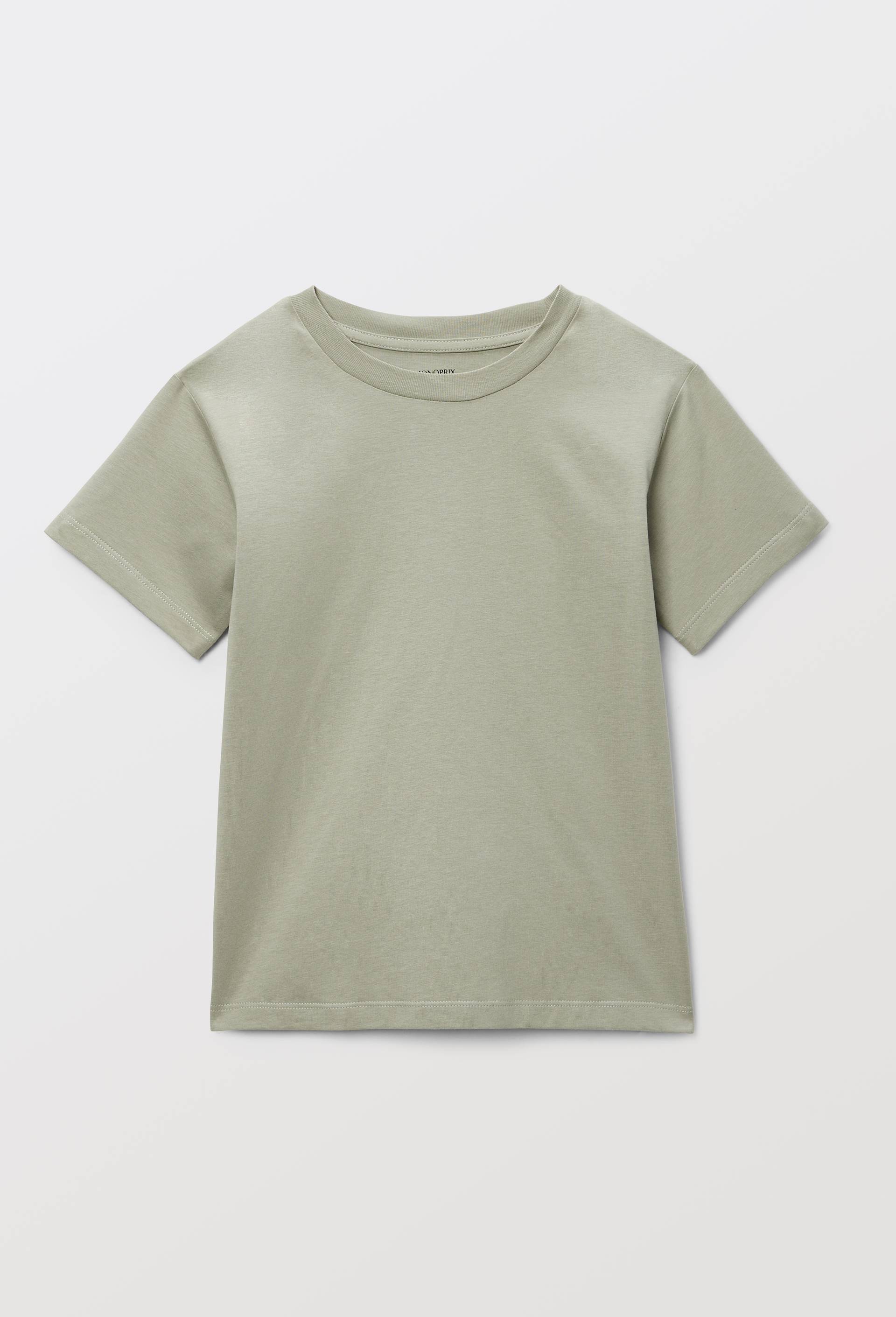 T-shirt manches courtes uni en coton BIO GOTS, Vert, large image number 1
