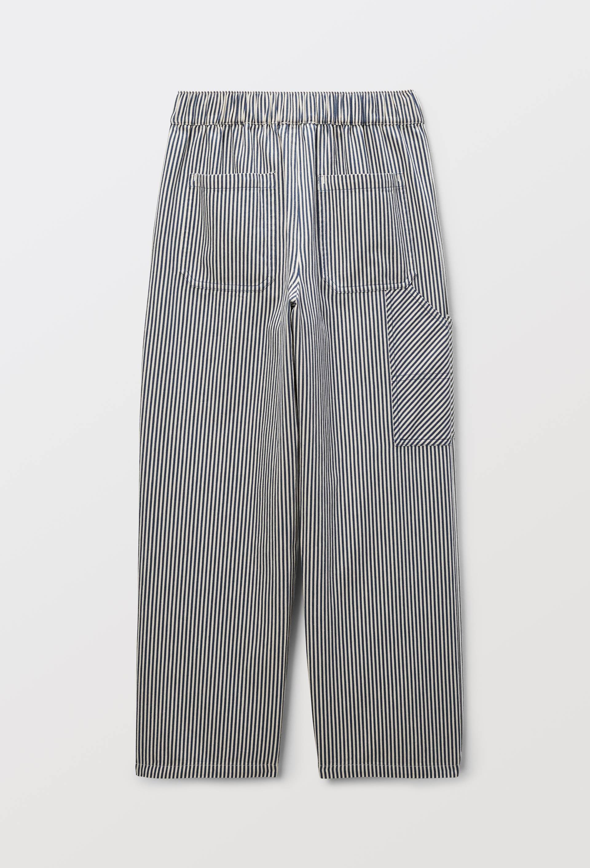 Pantalon cargo &eacute;lastiqu&eacute; ray&eacute; en 100% coton, Bleu, large image number 2.0