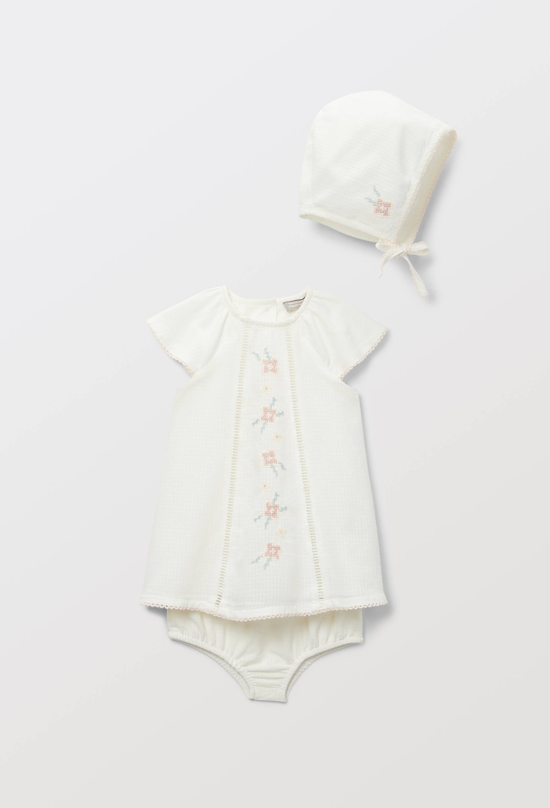 Robe brod&eacute;e avec bloomer - collection C&eacute;r&eacute;monie, Ecru, large image number 0.0