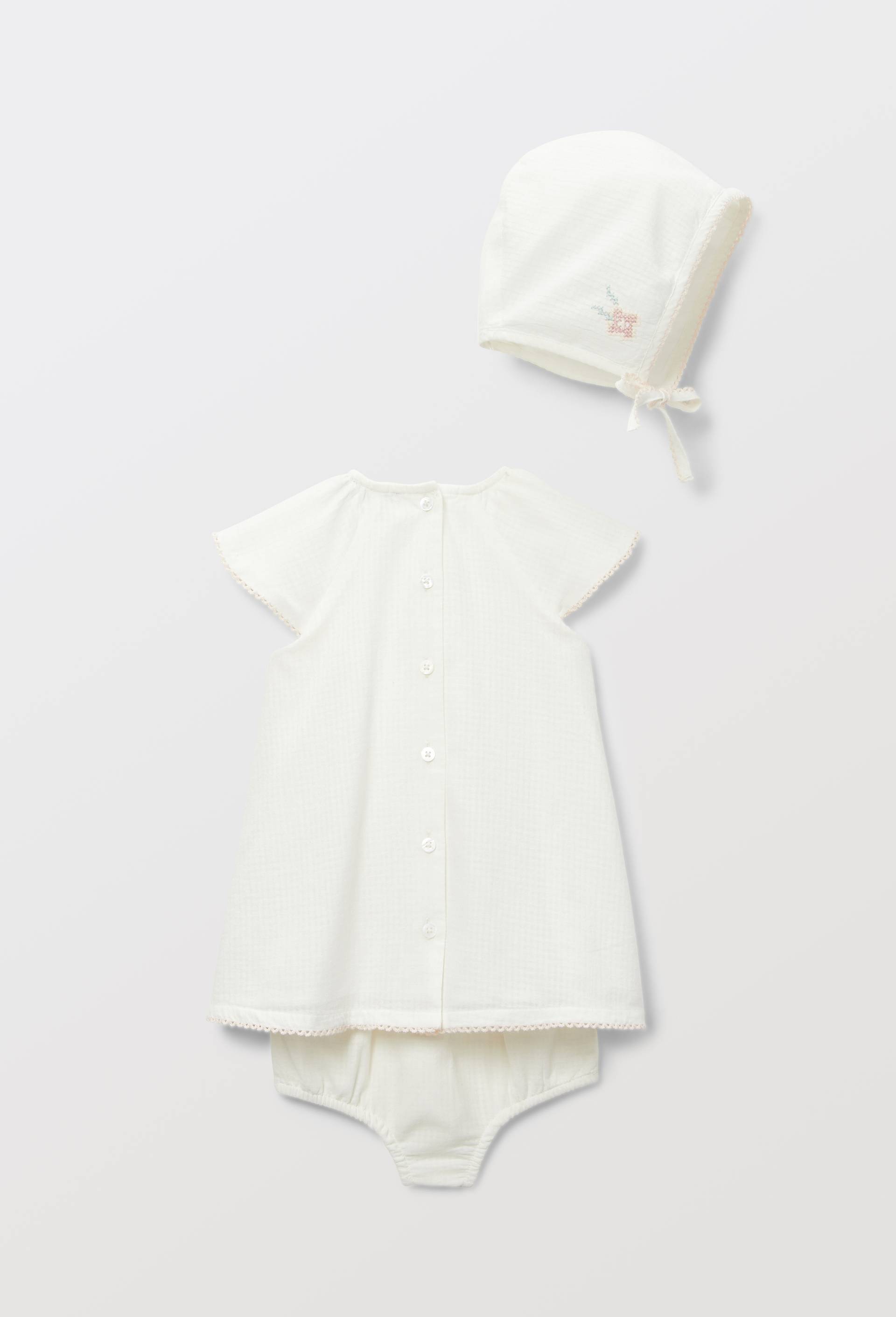 Robe brod&eacute;e avec bloomer - collection C&eacute;r&eacute;monie, Ecru, large image number 1.0