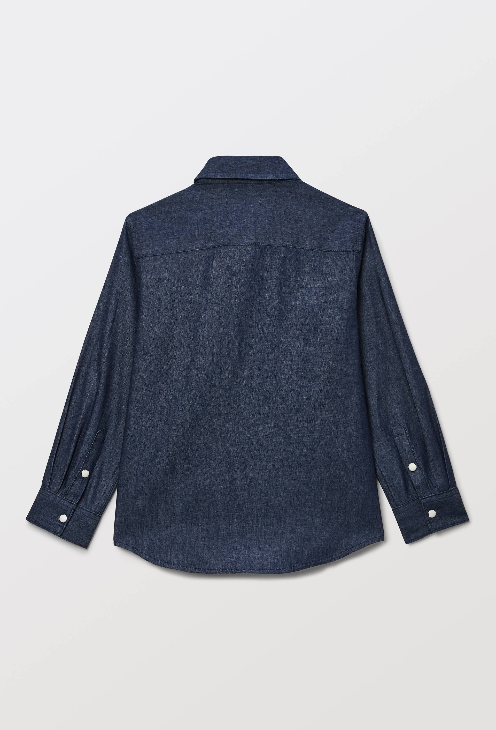 Chemise denim unie en coton BIO GOTS, Bleu, large image number 2