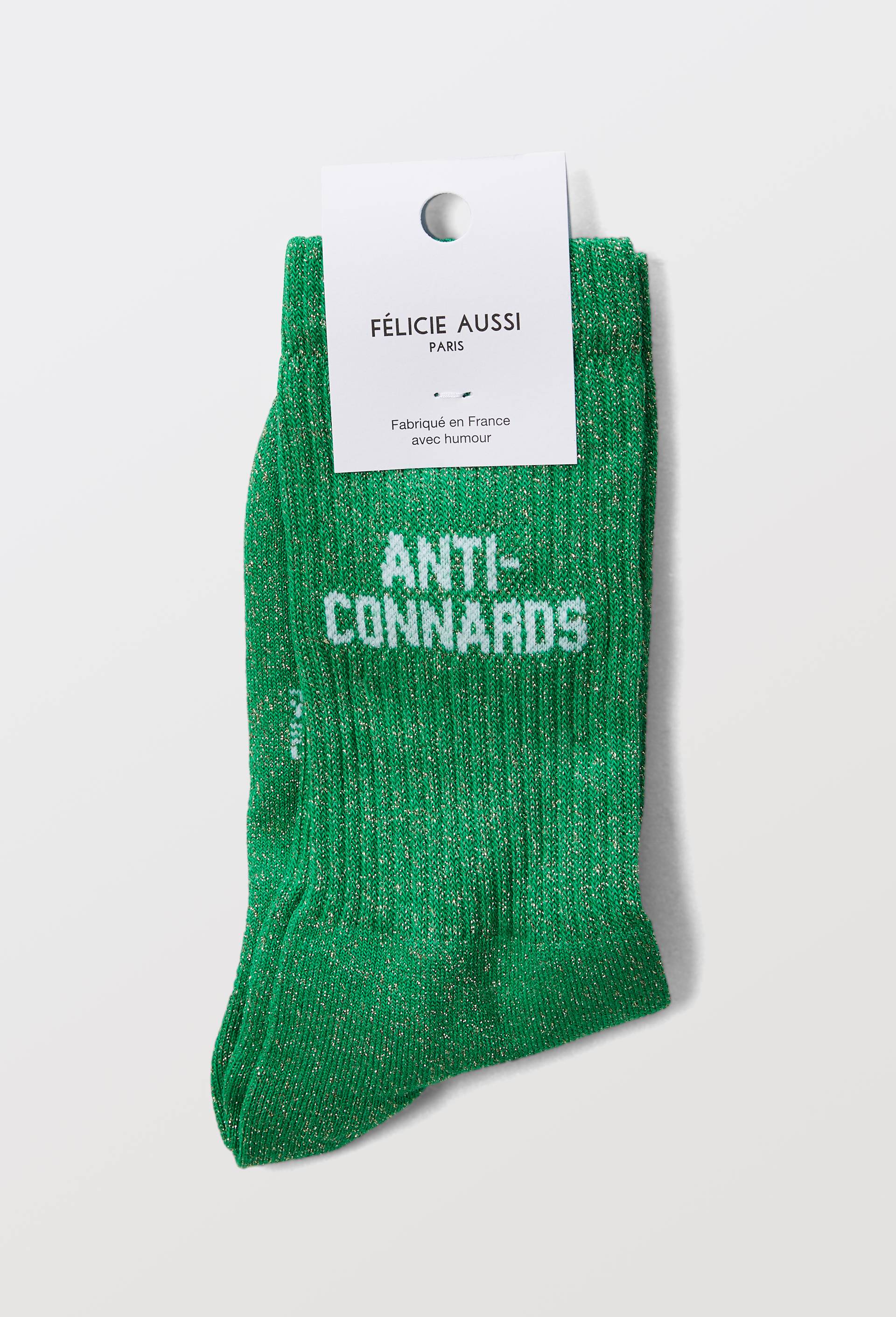 Paire de chaussettes &agrave; message FELICIE AUSSI, Vert, large image number 2
