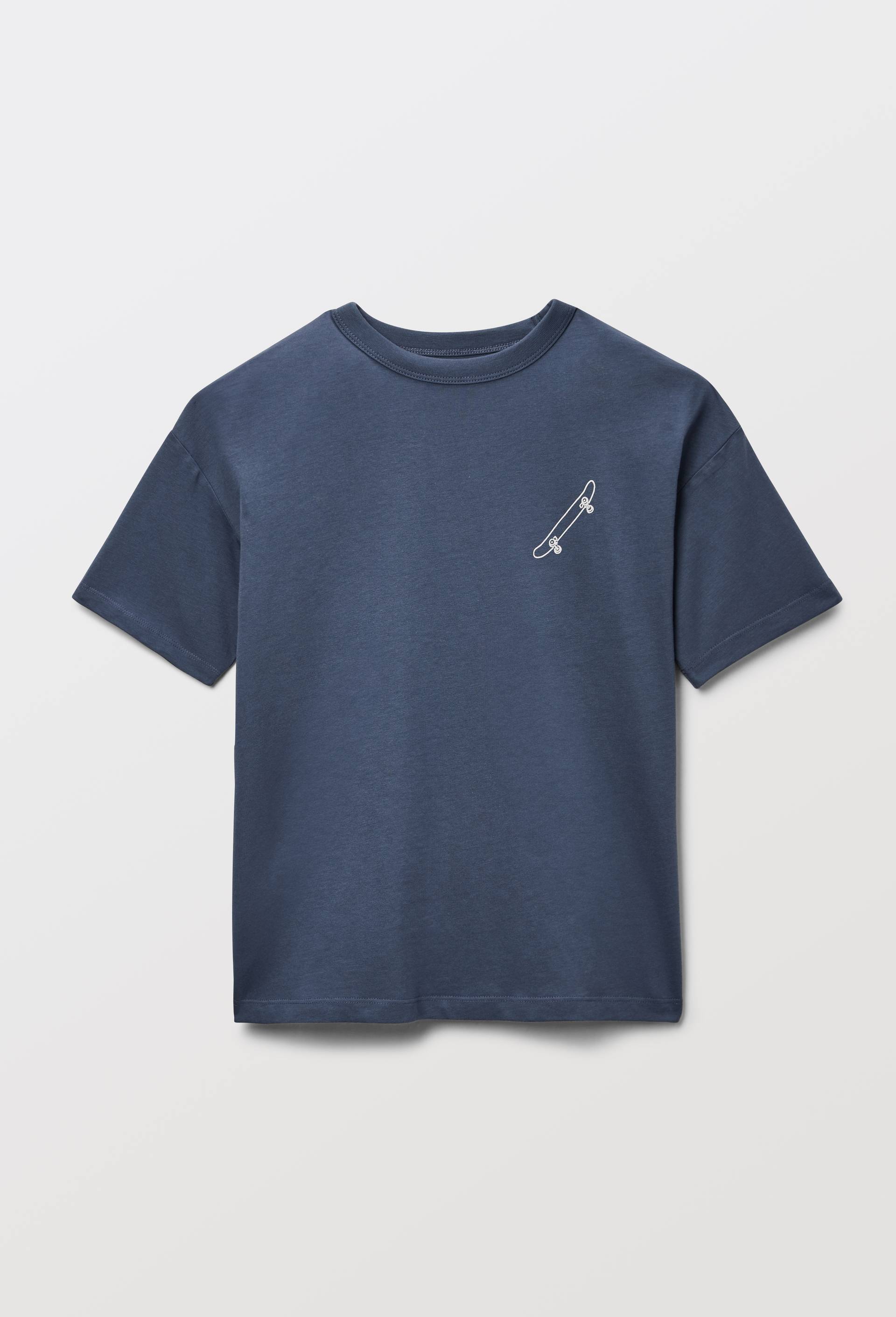 T-shirt manches courtes surteint en coton BIO GOTS, Bleu fonc&eacute;, large image number 2