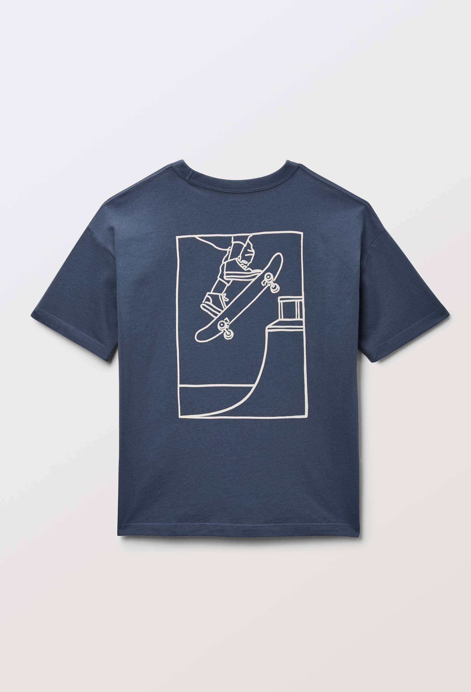 T-shirt manches courtes surteint en coton BIO GOTS, Bleu fonc&eacute;, large image number 3.0