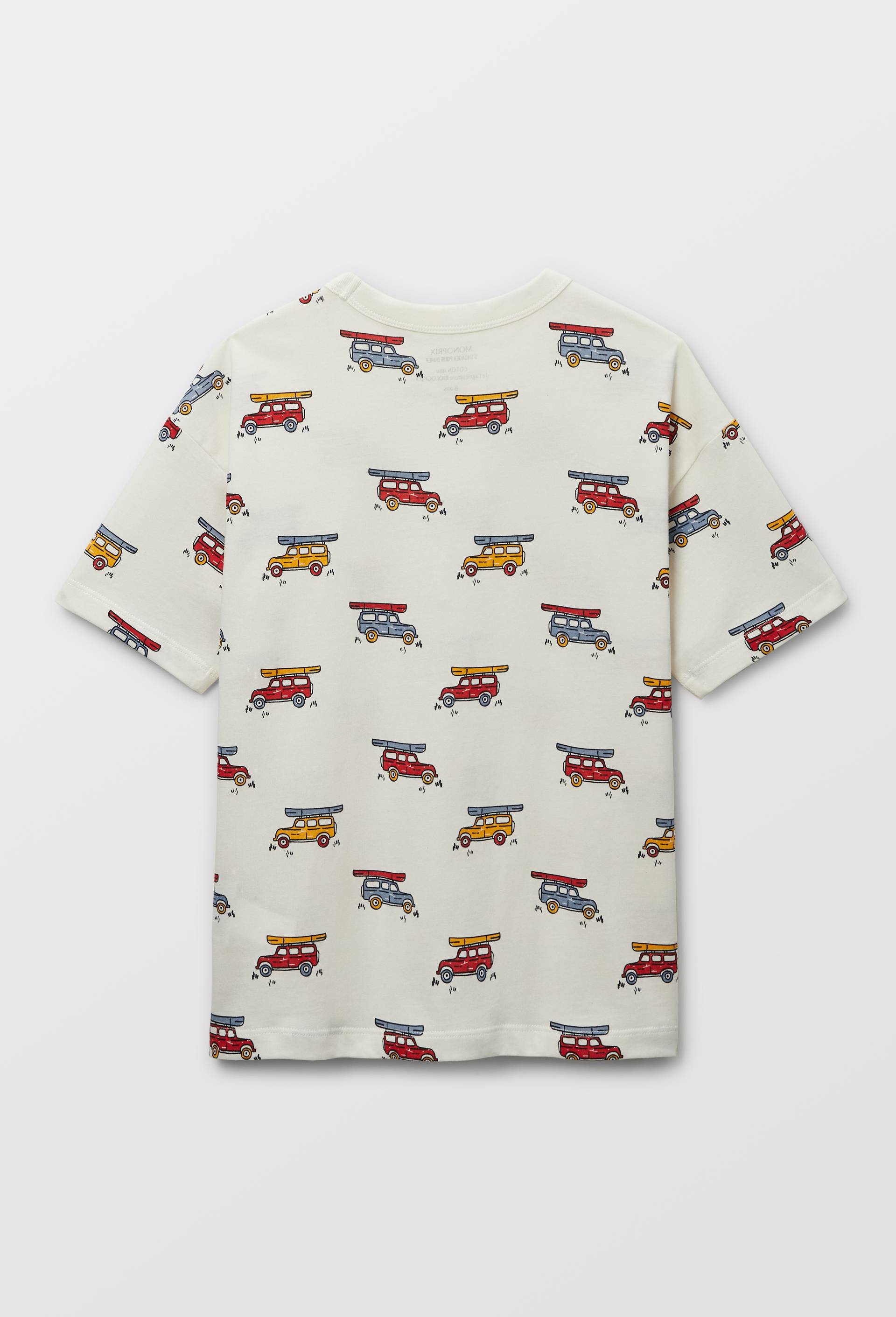 T-shirt manches courtes imprim&eacute; en coton BIO GOTS, Ecru, large image number 2