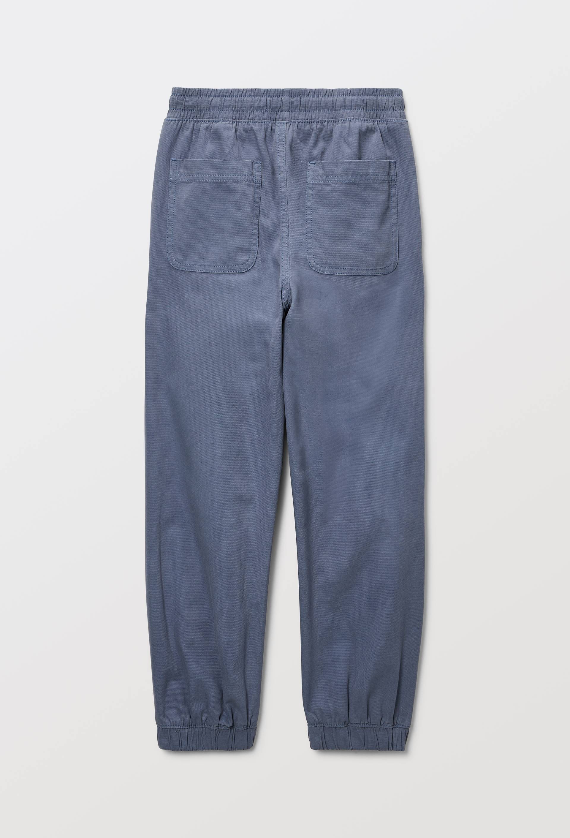 Pantalon jogging &eacute;lastiqu&eacute; uni en coton, Bleu, large image number 2