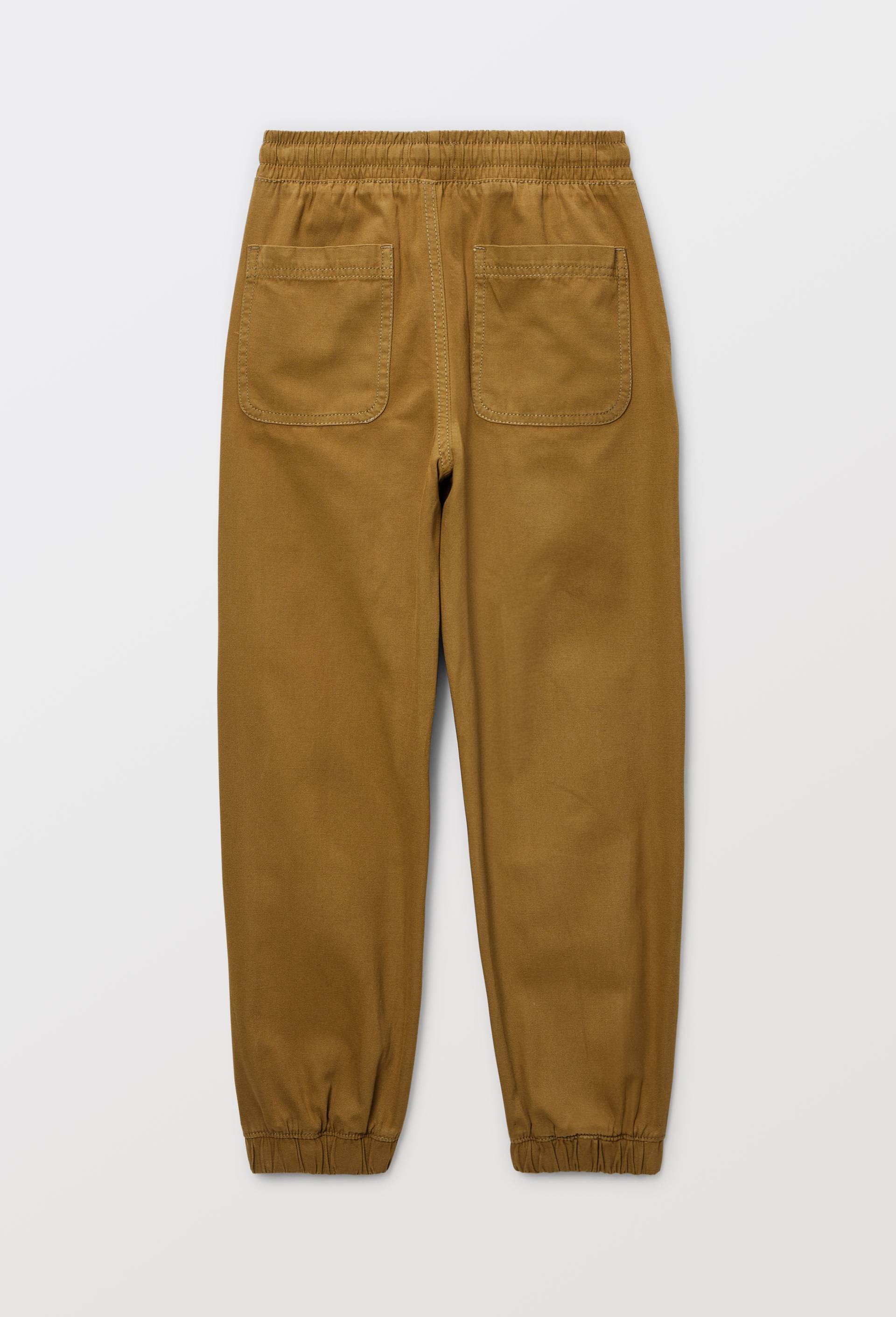 Pantalon jogging &eacute;lastiqu&eacute; uni en coton, Vert fonc&eacute;, large image number 2.0