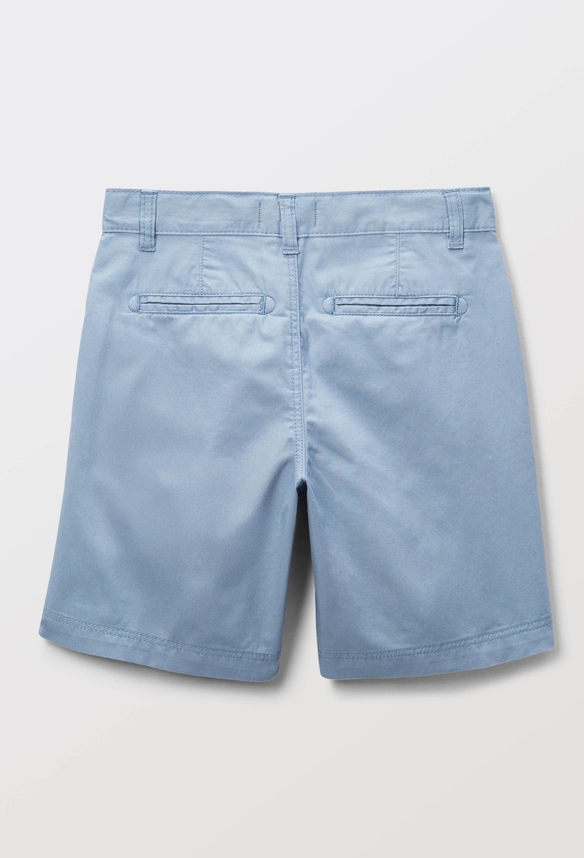 Bermuda droit uni en coton BIO GOTS, Bleu, large image number 2.0