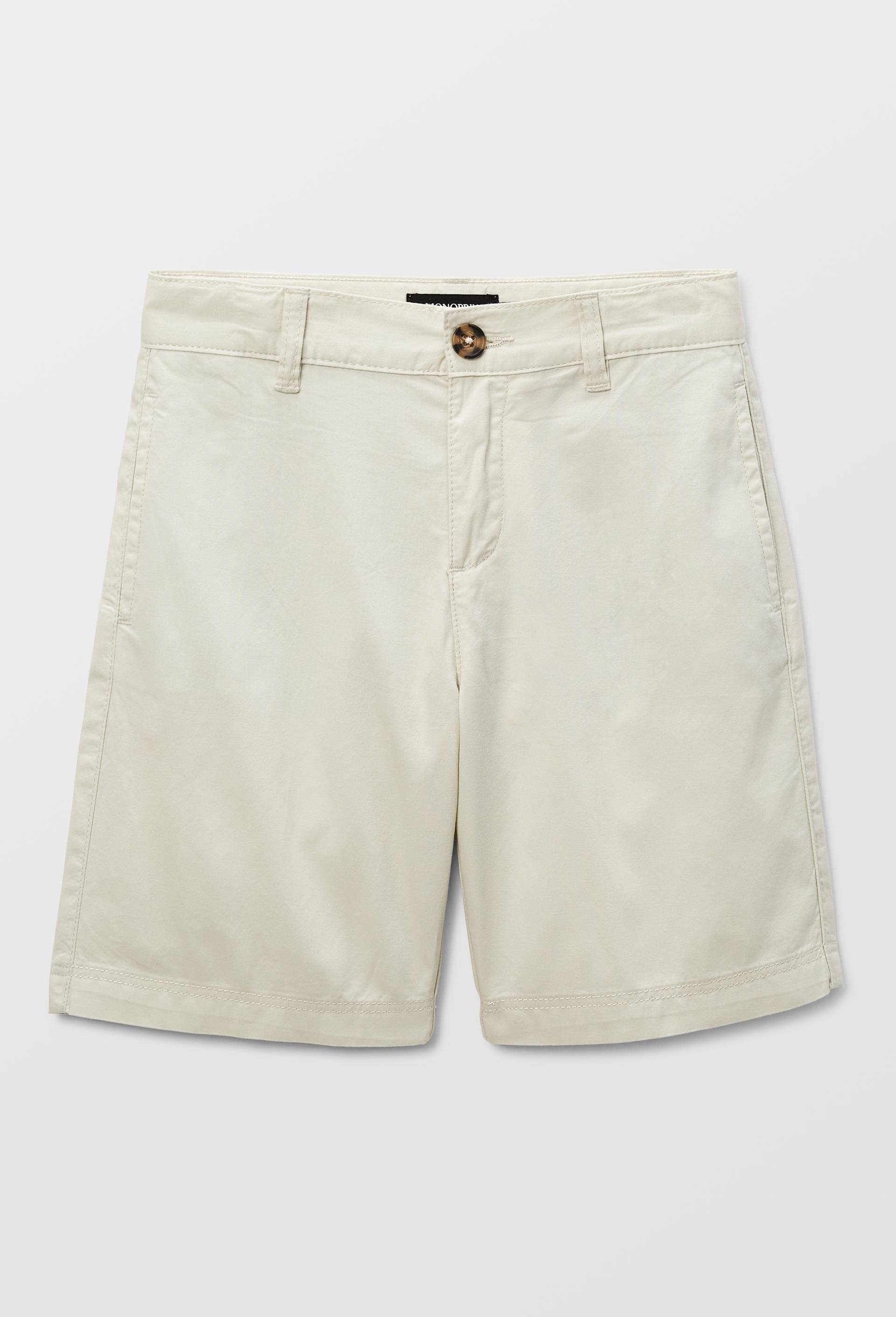 Bermuda droit uni en coton BIO GOTS, Beige, large image number 1.0