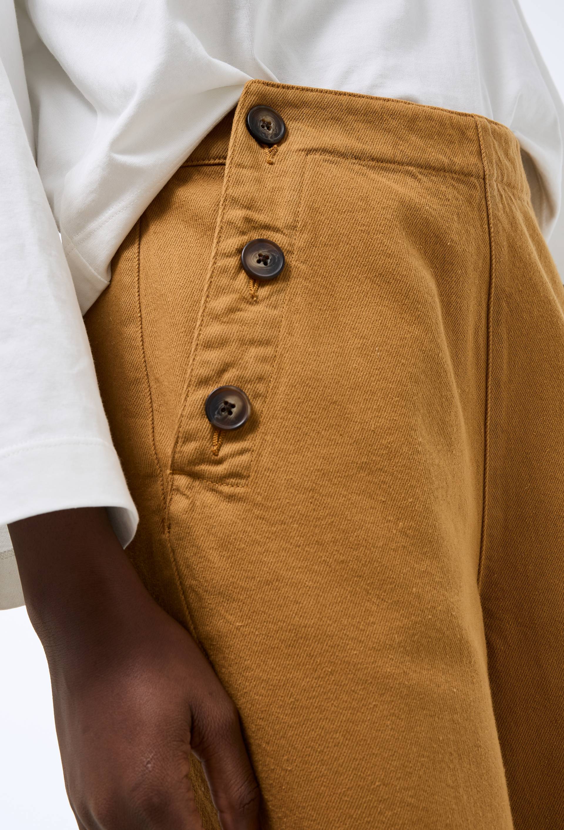 Pantalon large &agrave; pont, Brun clair, large image number 2