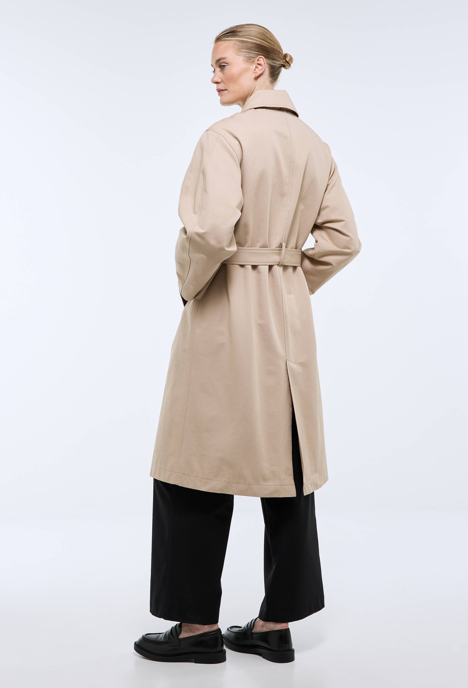 Trench long avec col amovible, Beige, large image number 3