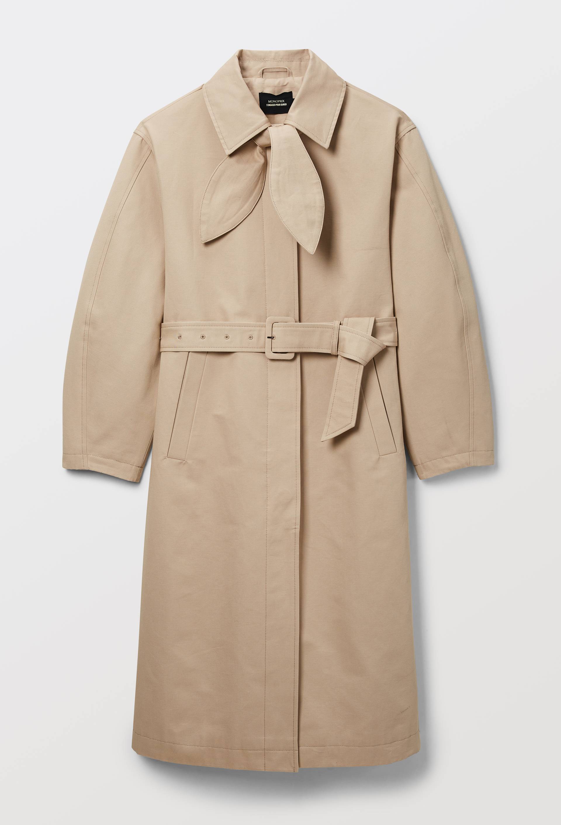 Trench long avec col amovible, Beige, large image number 4.0