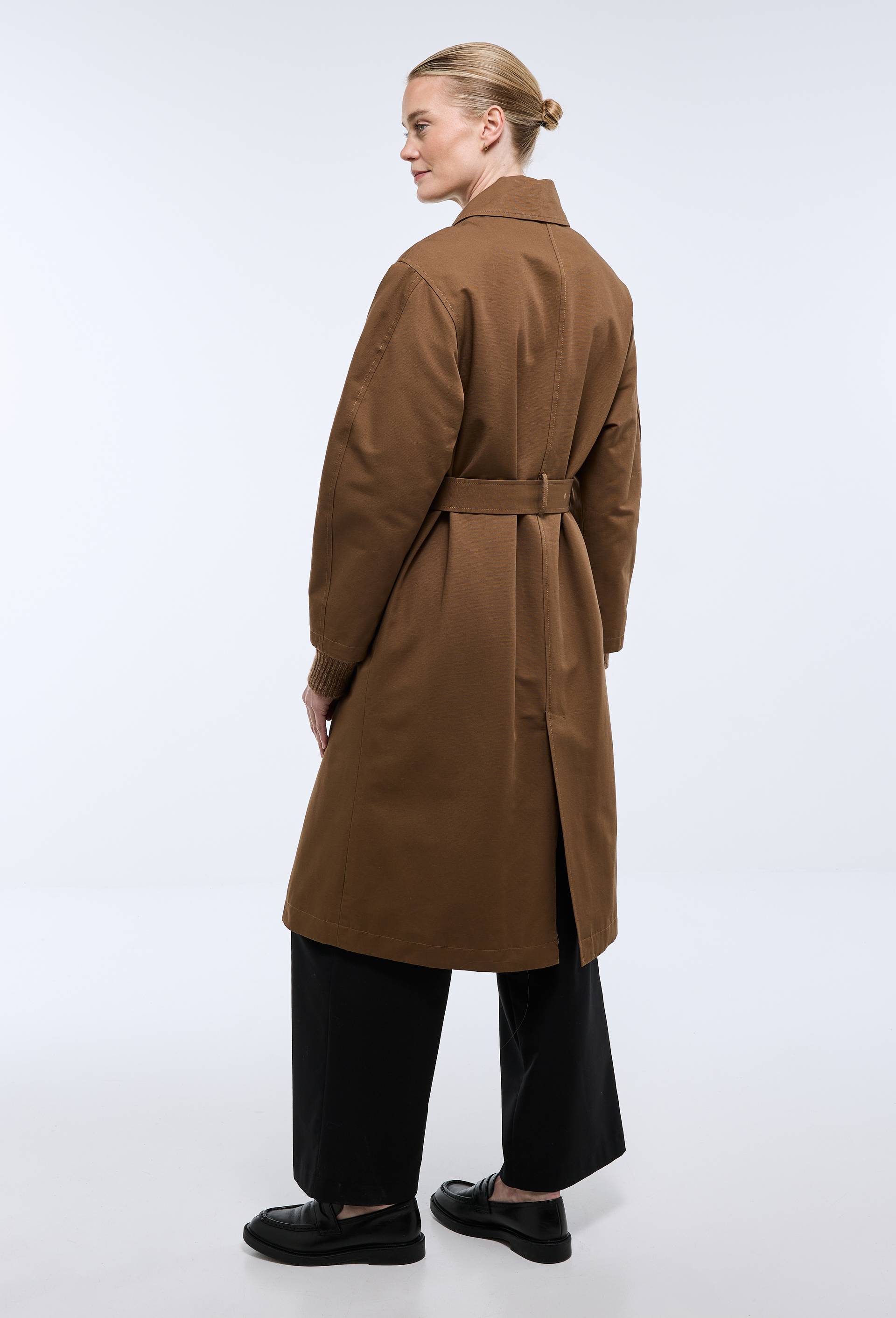 Trench long avec col amovible, Brun, large image number 4.0
