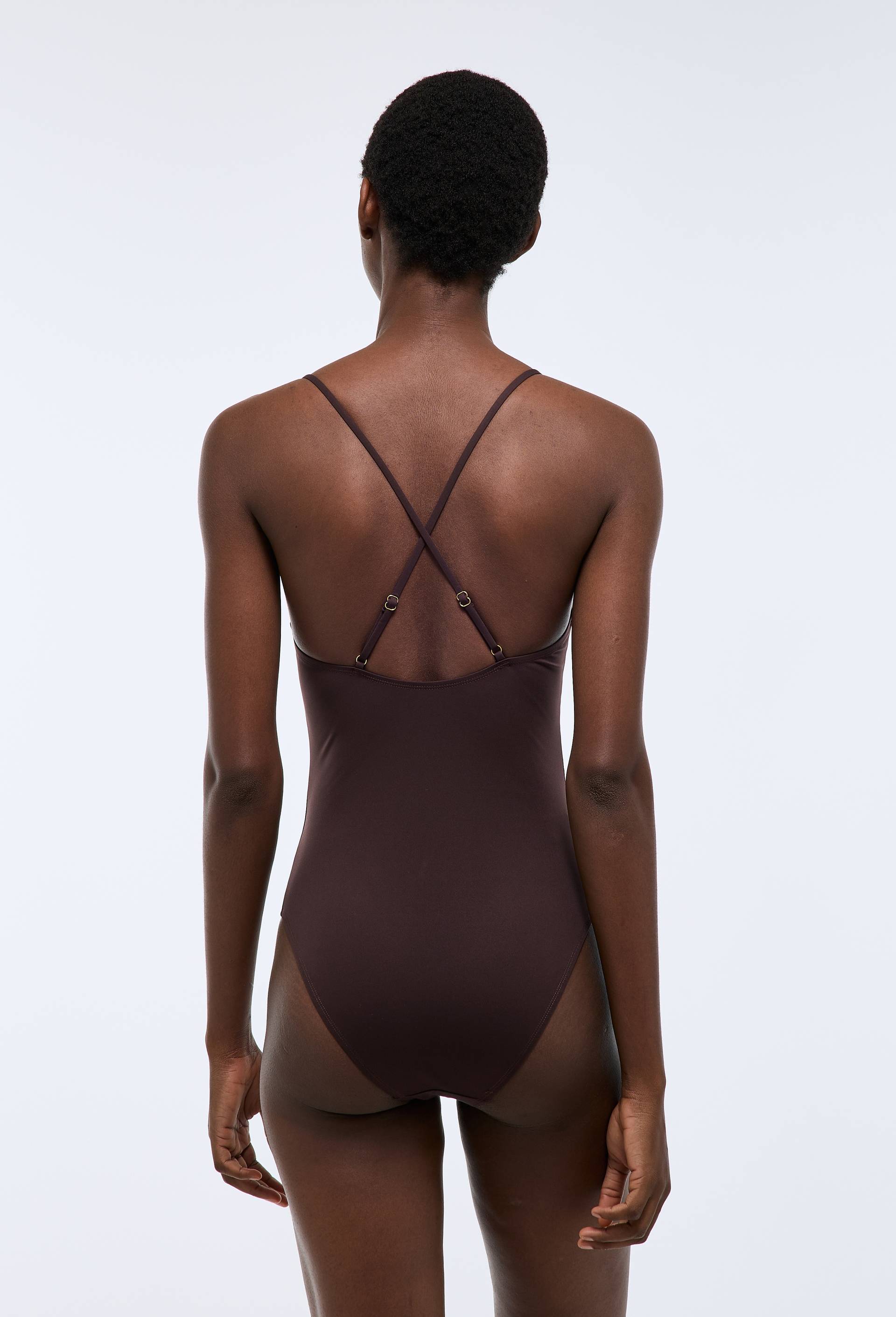 Maillot de bain 1 pi&egrave;ce IVIA, Brun fonc&eacute;, large image number 1