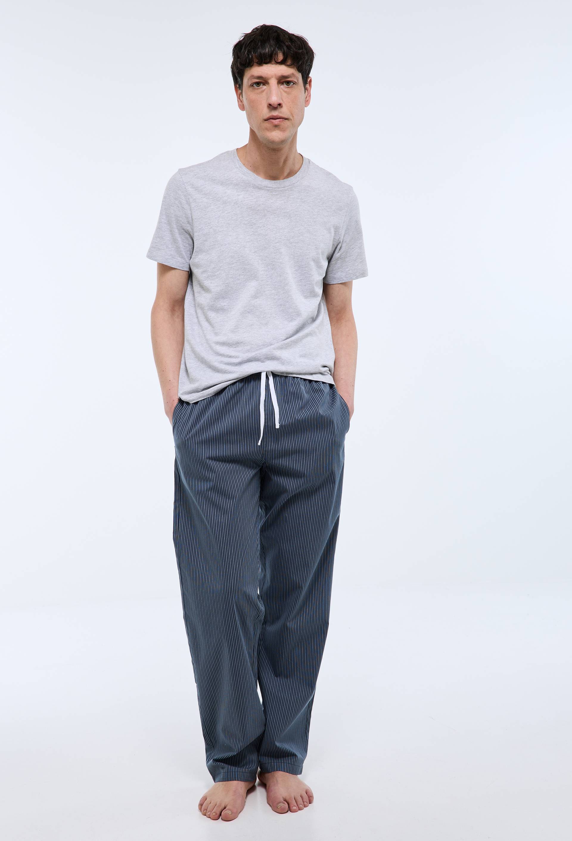 Pantalon de pyjama en coton BIO GOTS, Bleu fonc&eacute;, large image number 0.0