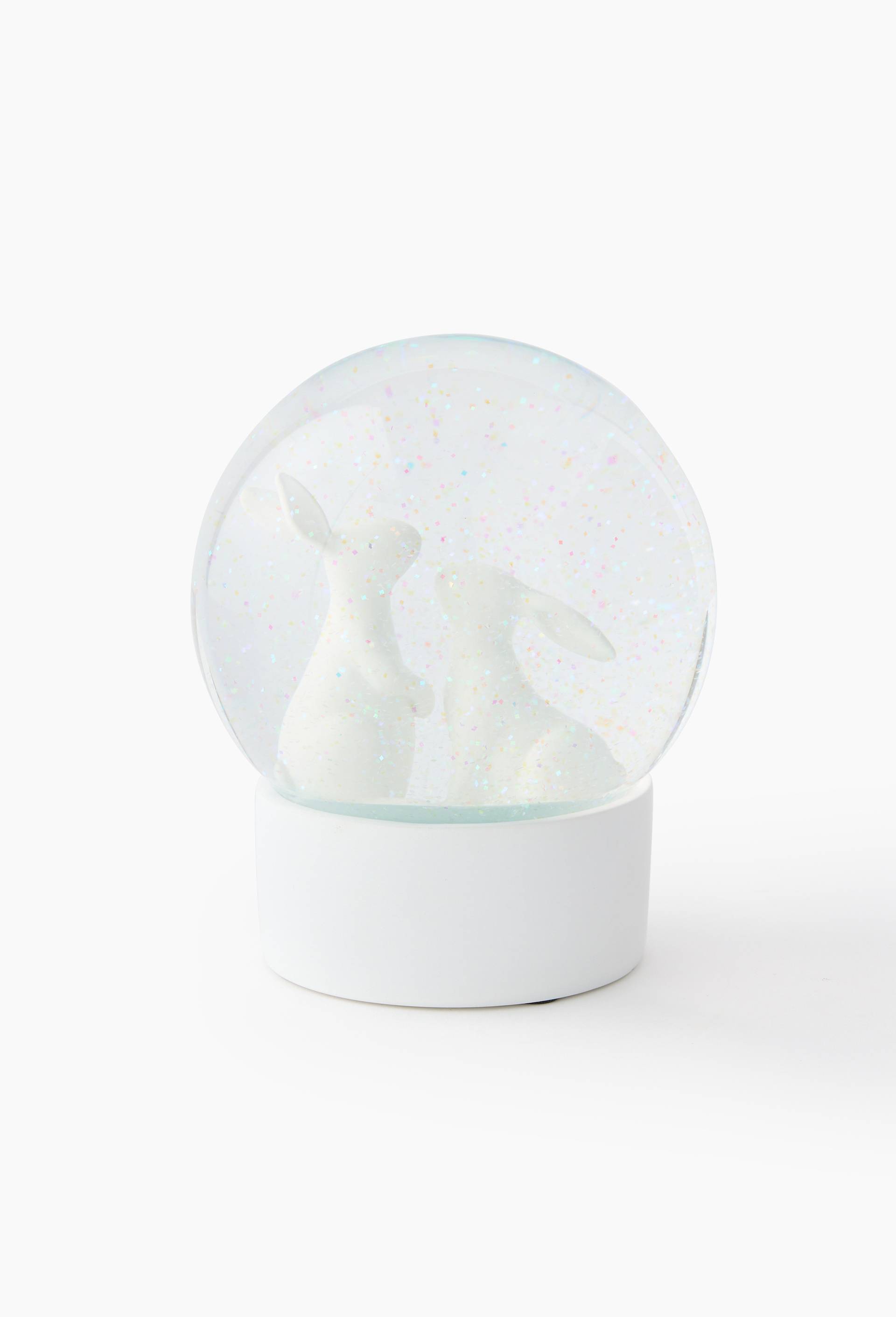 Boule &agrave; neige lapins de P&acirc;ques, en verre, 12x13.5cm, Multicolore, large image number 0