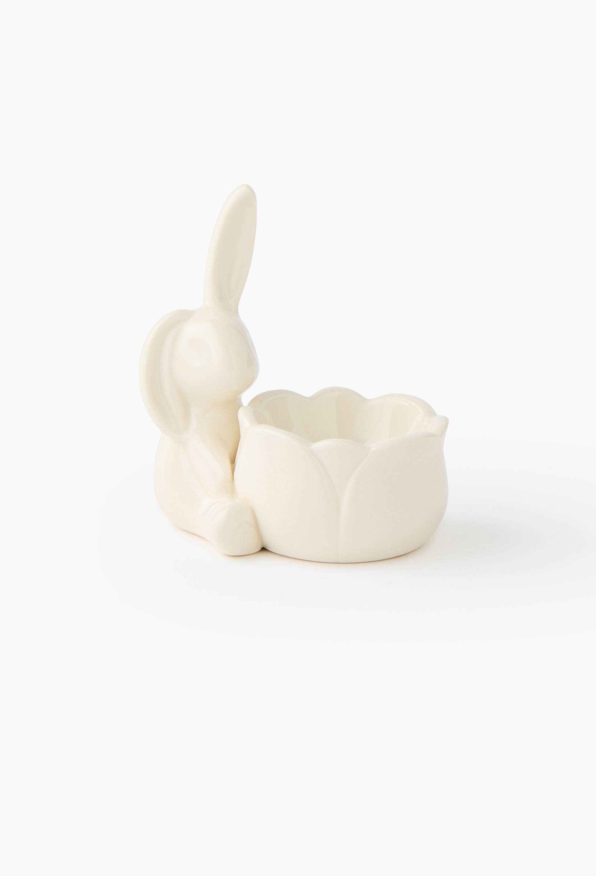 Porte-oeuf lapin, en c&eacute;ramique, Blanc, large image number 0