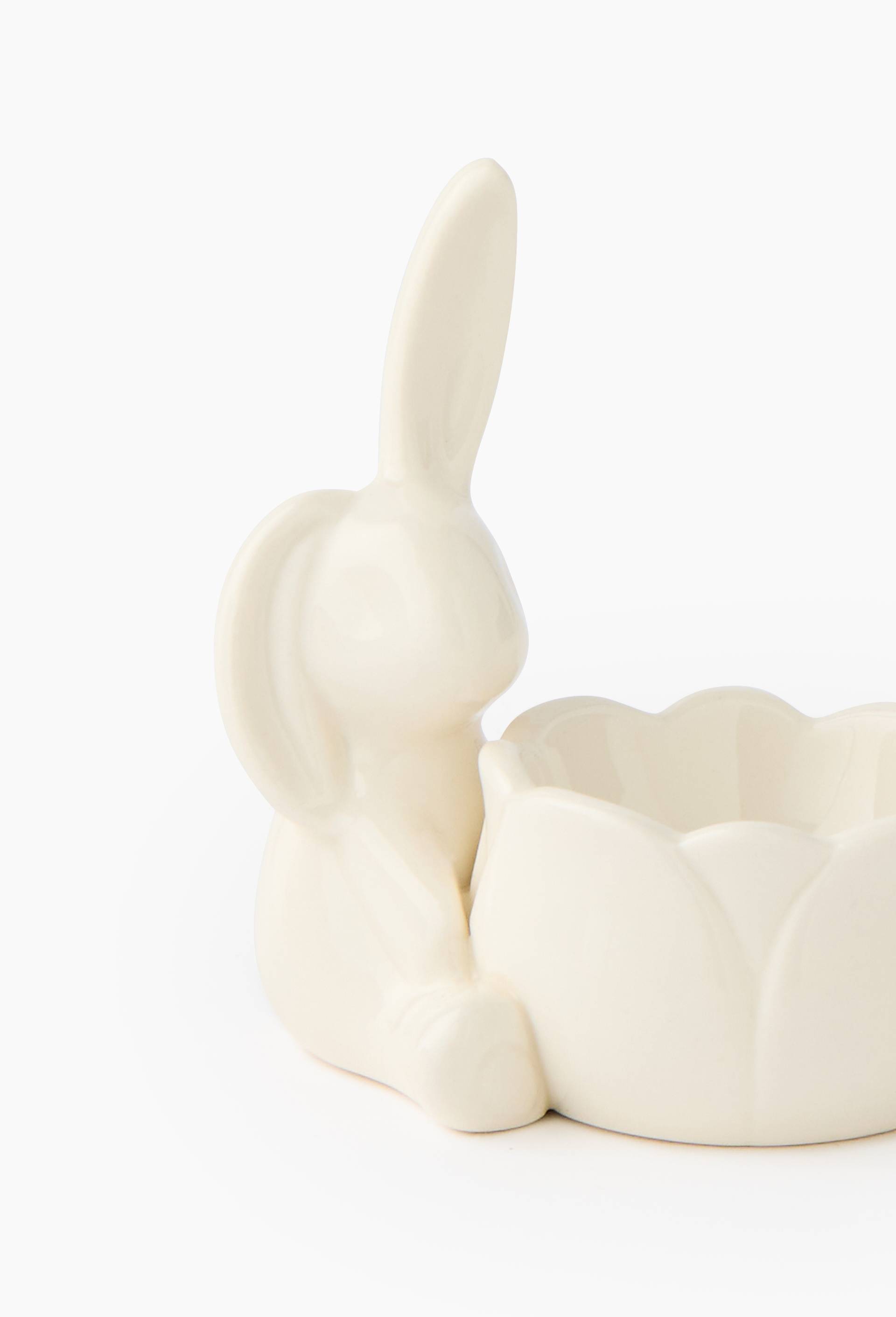 Porte-oeuf lapin, en c&eacute;ramique, Blanc, large image number 1