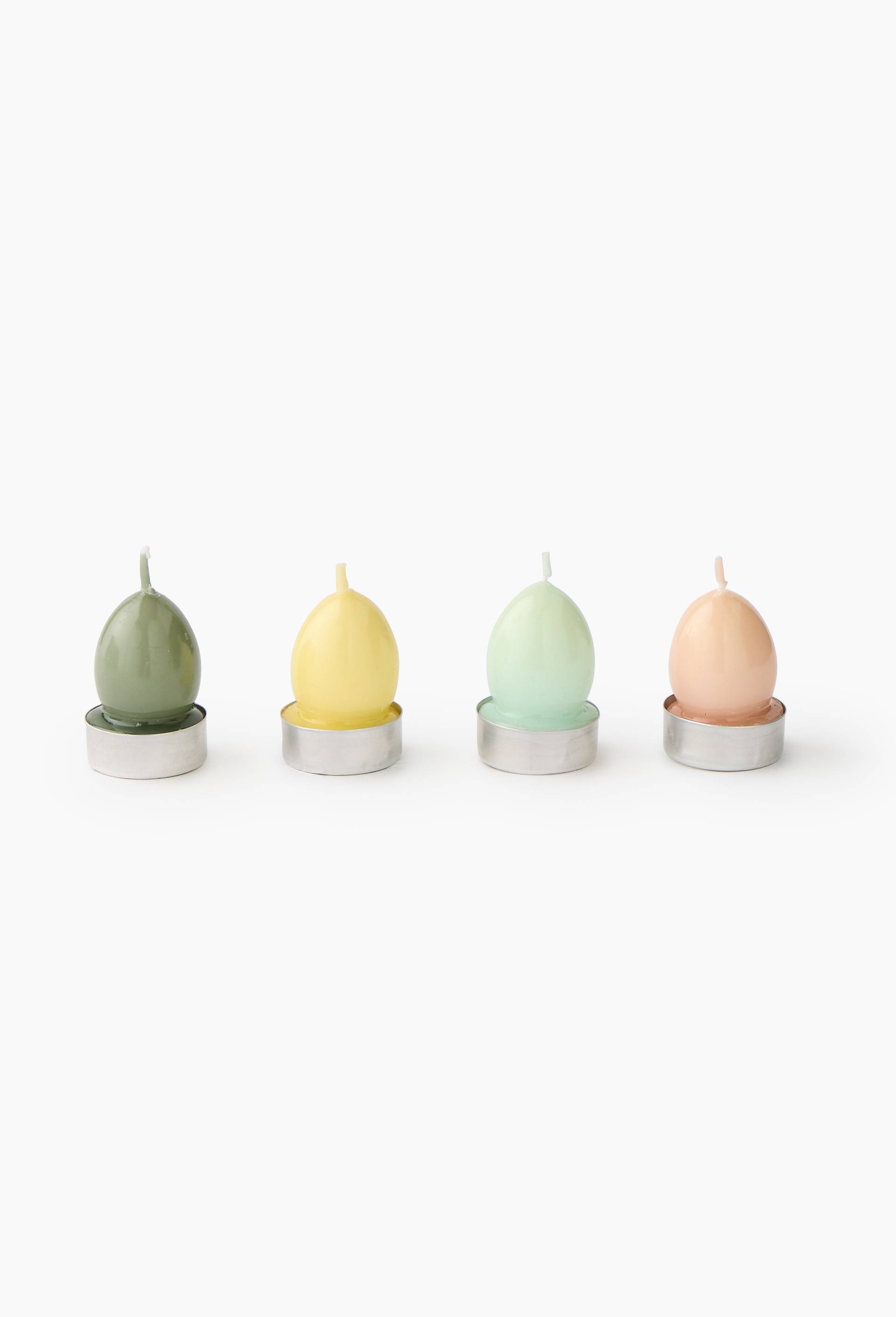 Set de 4 bougies oeufs, 19 x 4.9 x 5.7 cm, cire, Orange clair, large image number 0