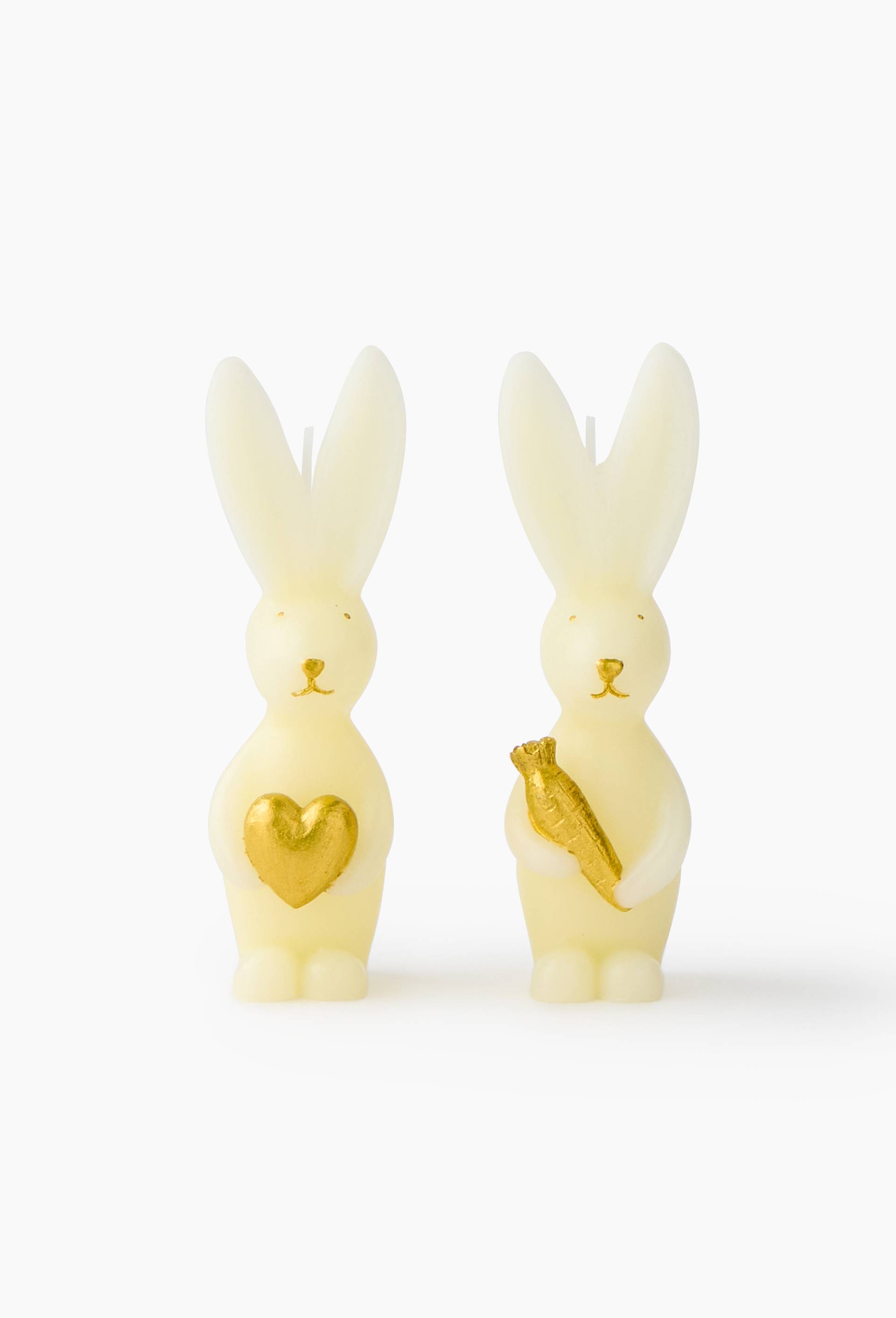 Lot de 2 lapins, : 10 x 5 x 16.5 cmh, cire, Blanc, large image number 0