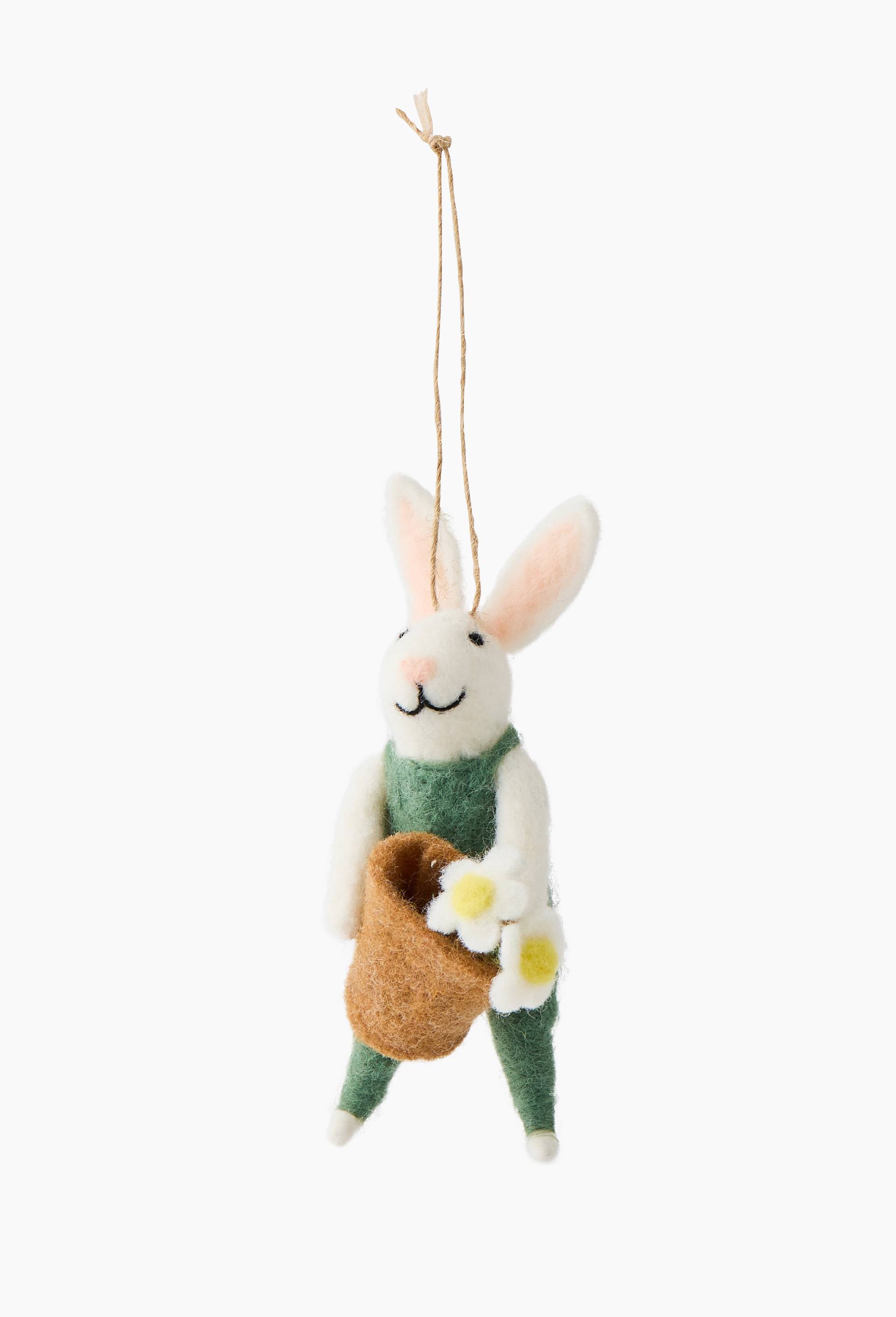 Lapin en feutrine &agrave; suspendre, Vert clair, large image number 0.0
