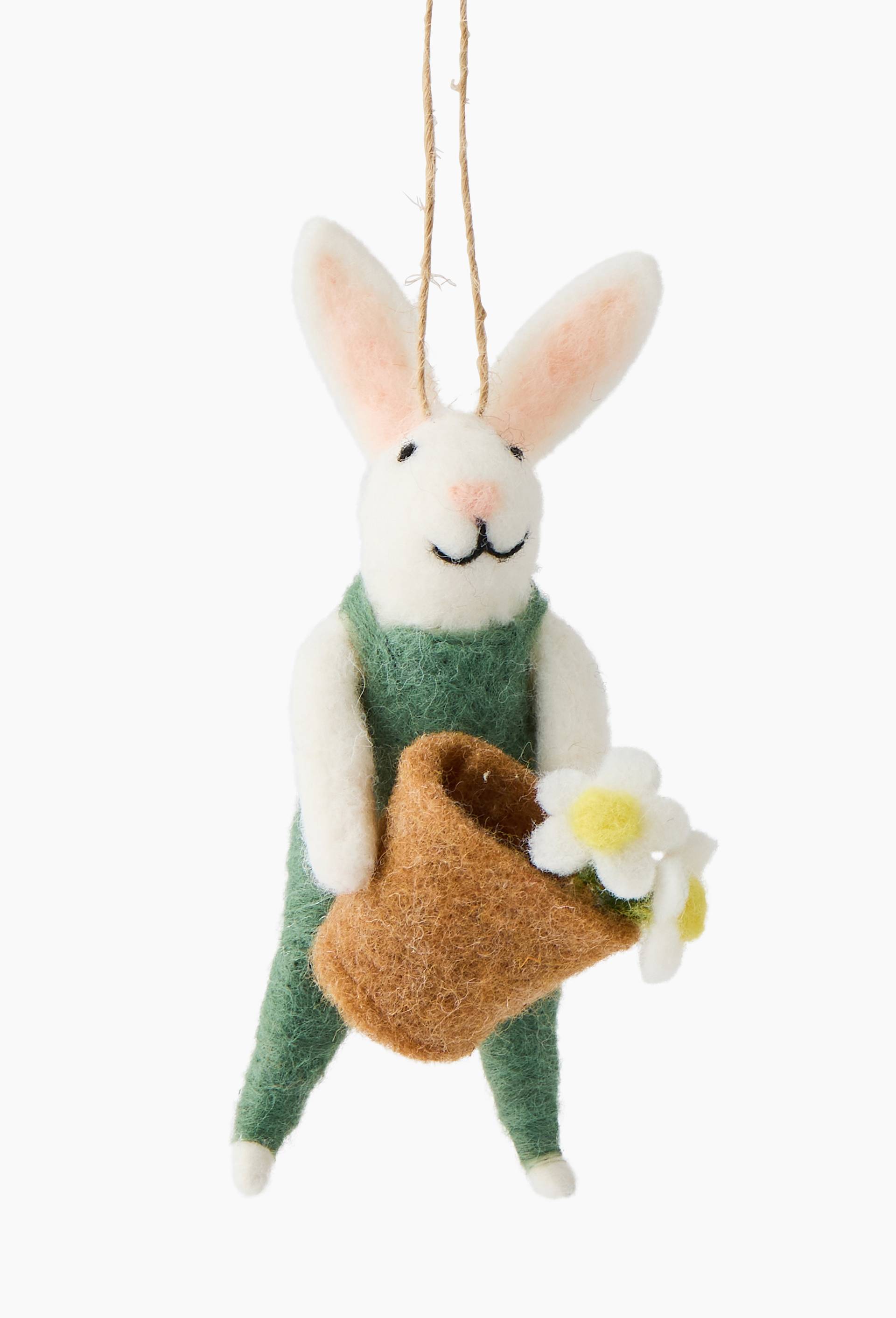 Lapin en feutrine &agrave; suspendre, Vert clair, large image number 1