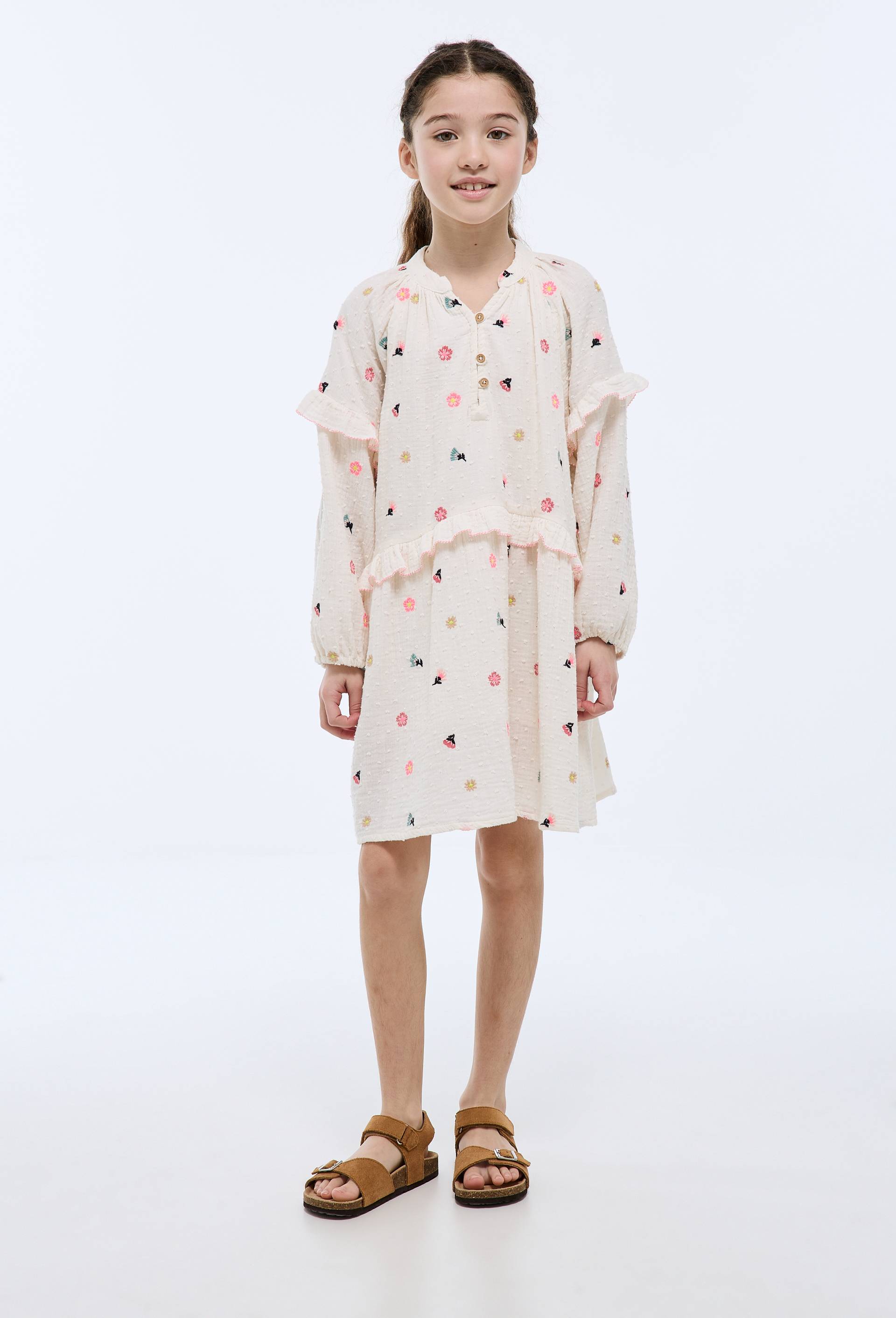 Robe imprim&eacute;e en coton, Beige clair, large image number 0.0