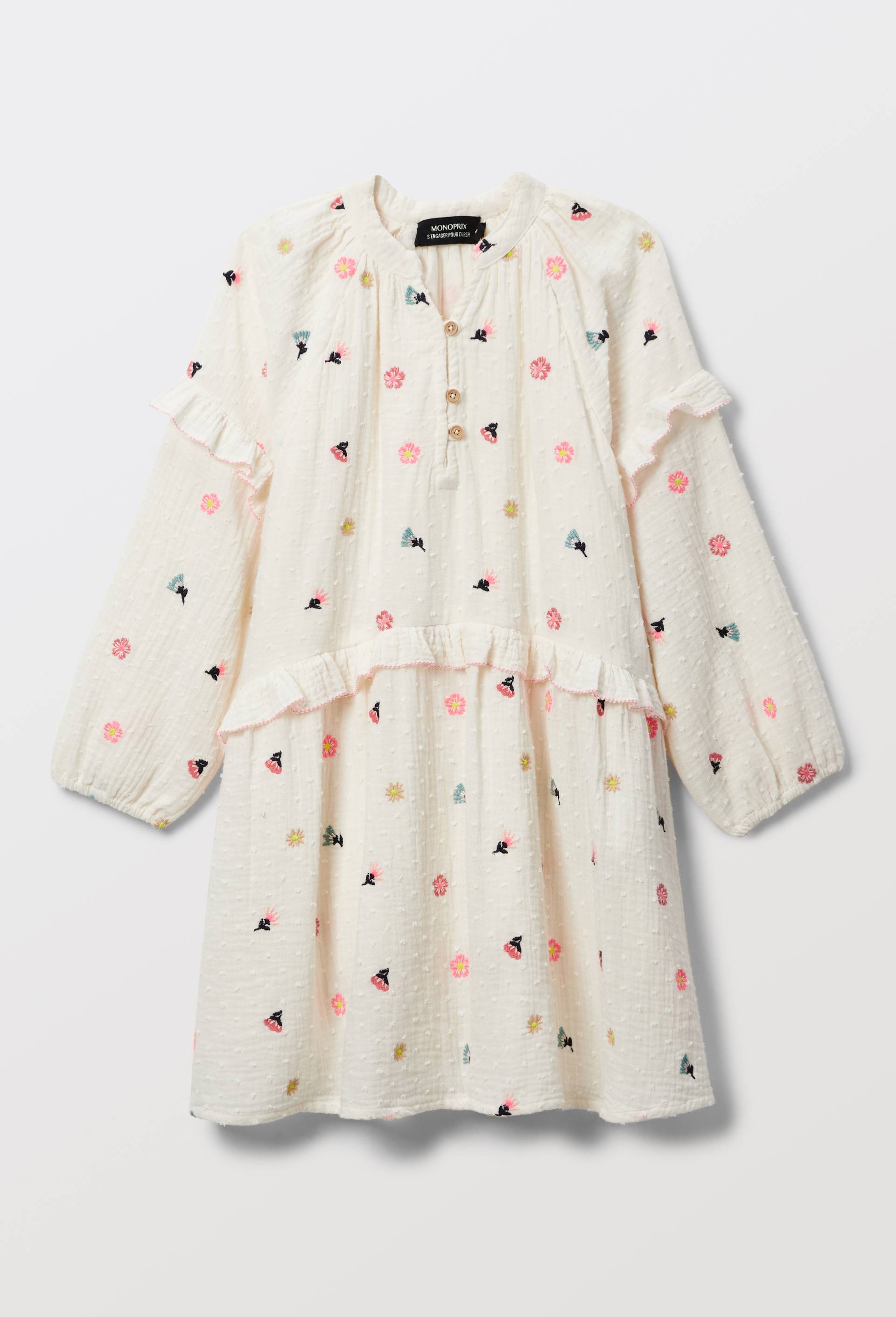 Robe imprim&eacute;e en coton, Beige clair, large image number 2