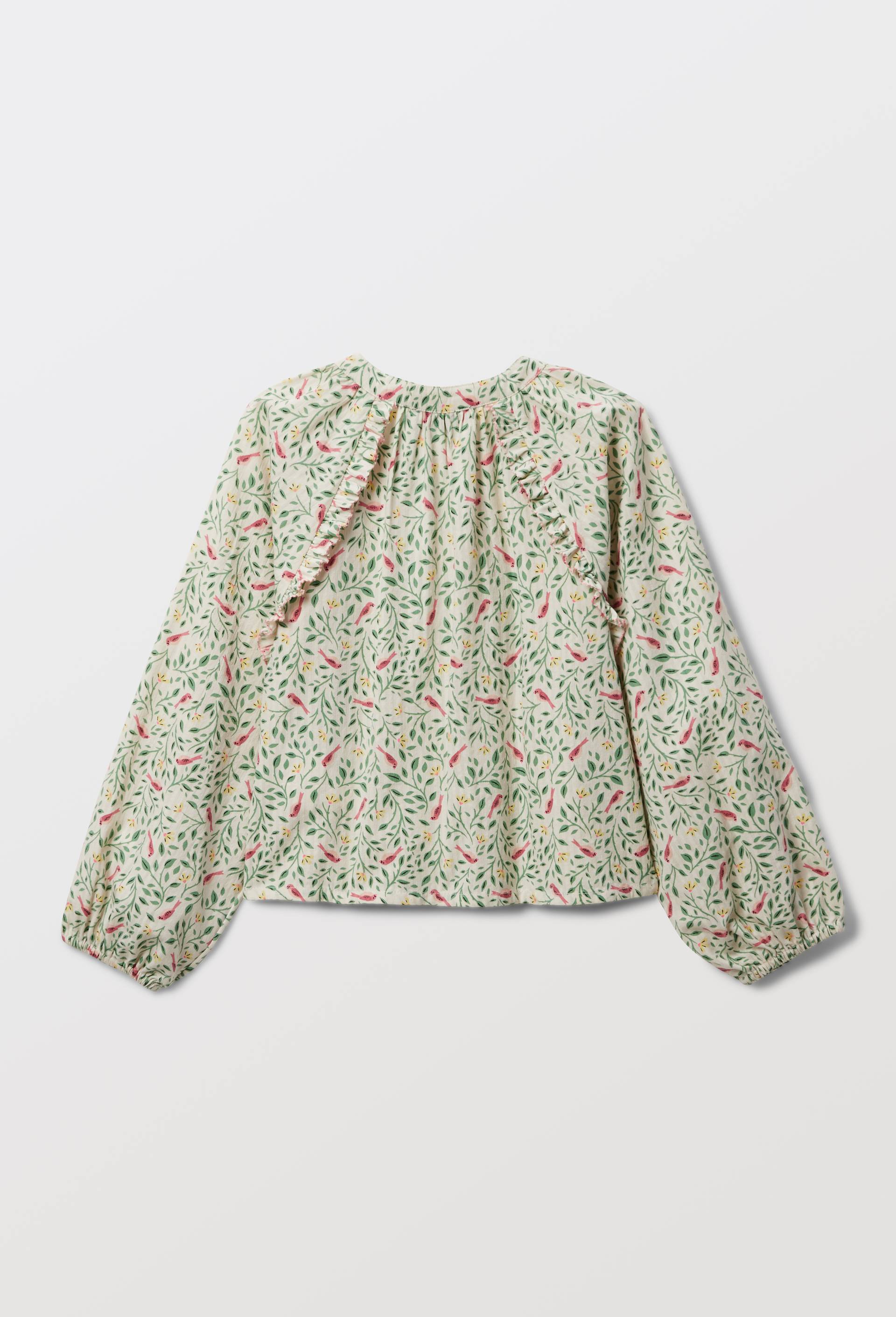 Blouse imprim&eacute;e en coton, Beige clair, large image number 2.0