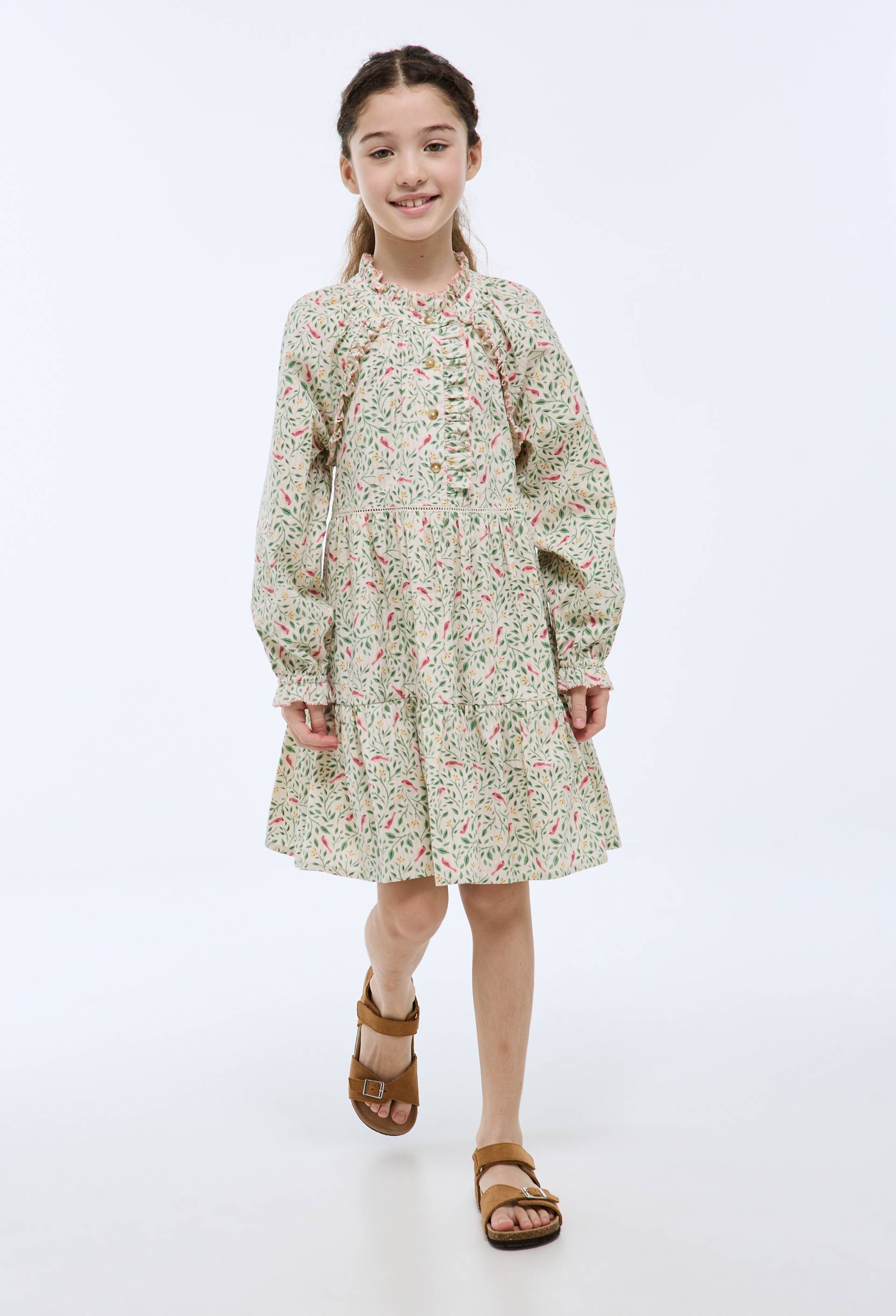Robe imprim&eacute;e en coton, Beige clair, large image number 1