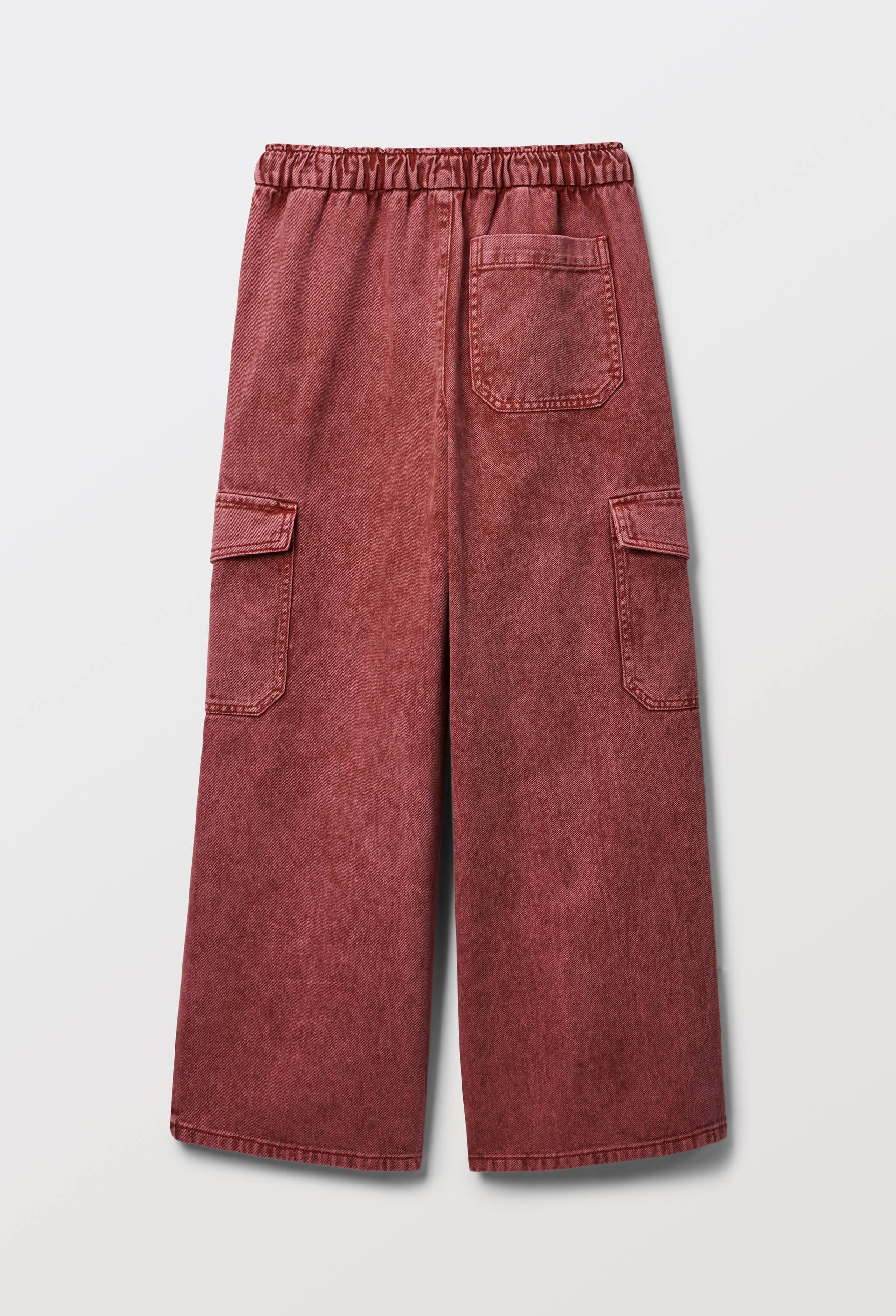 Pantalon cargo uni en coton, Rose, large image number 3.0