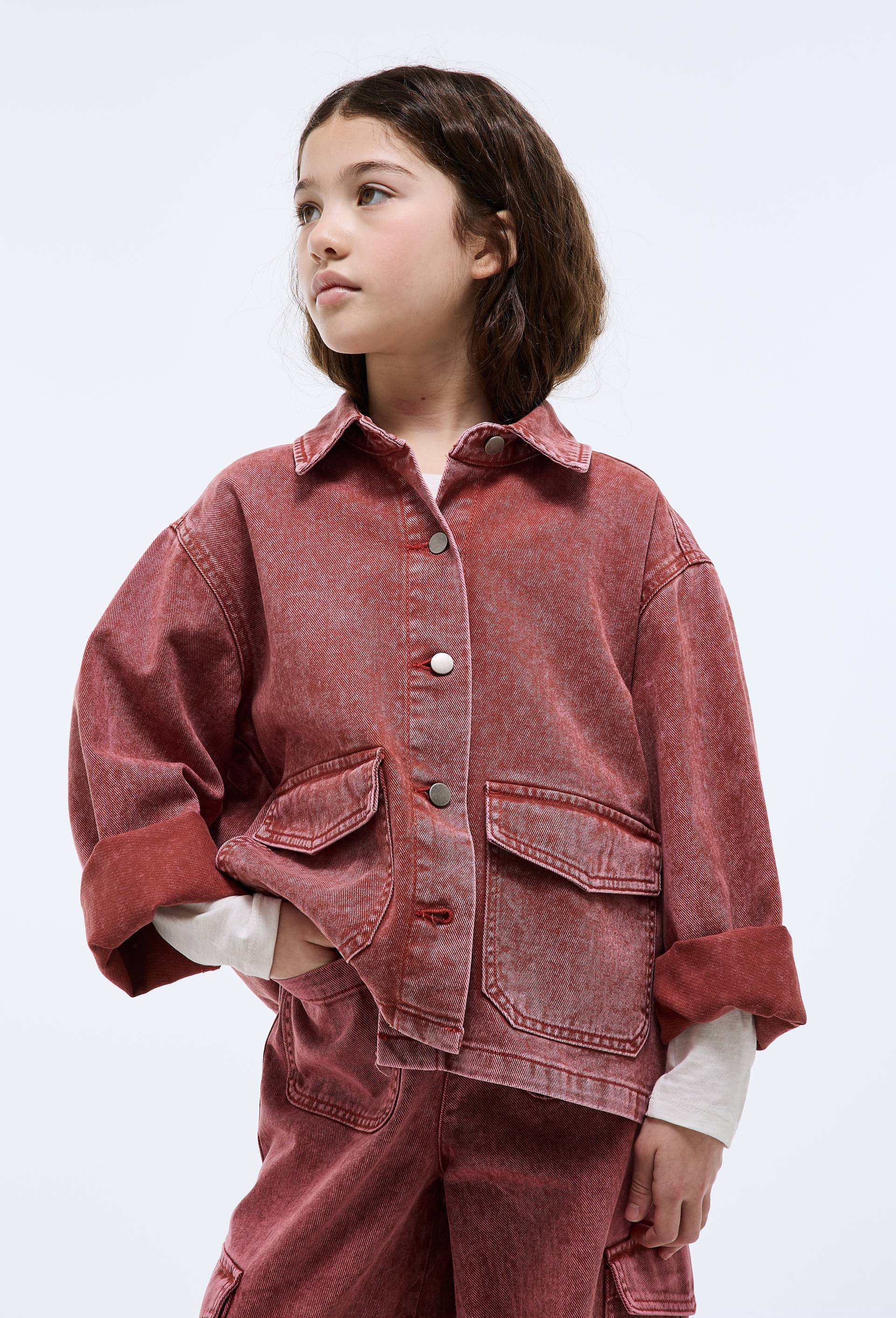 Veste &agrave; poche en coton, Rose, large image number 0.0