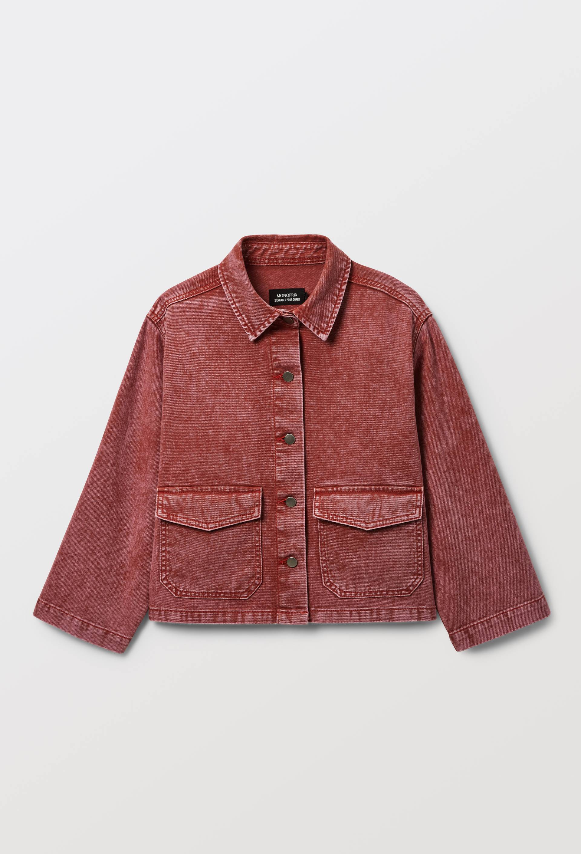 Veste &agrave; poche en coton, Rose, large image number 1