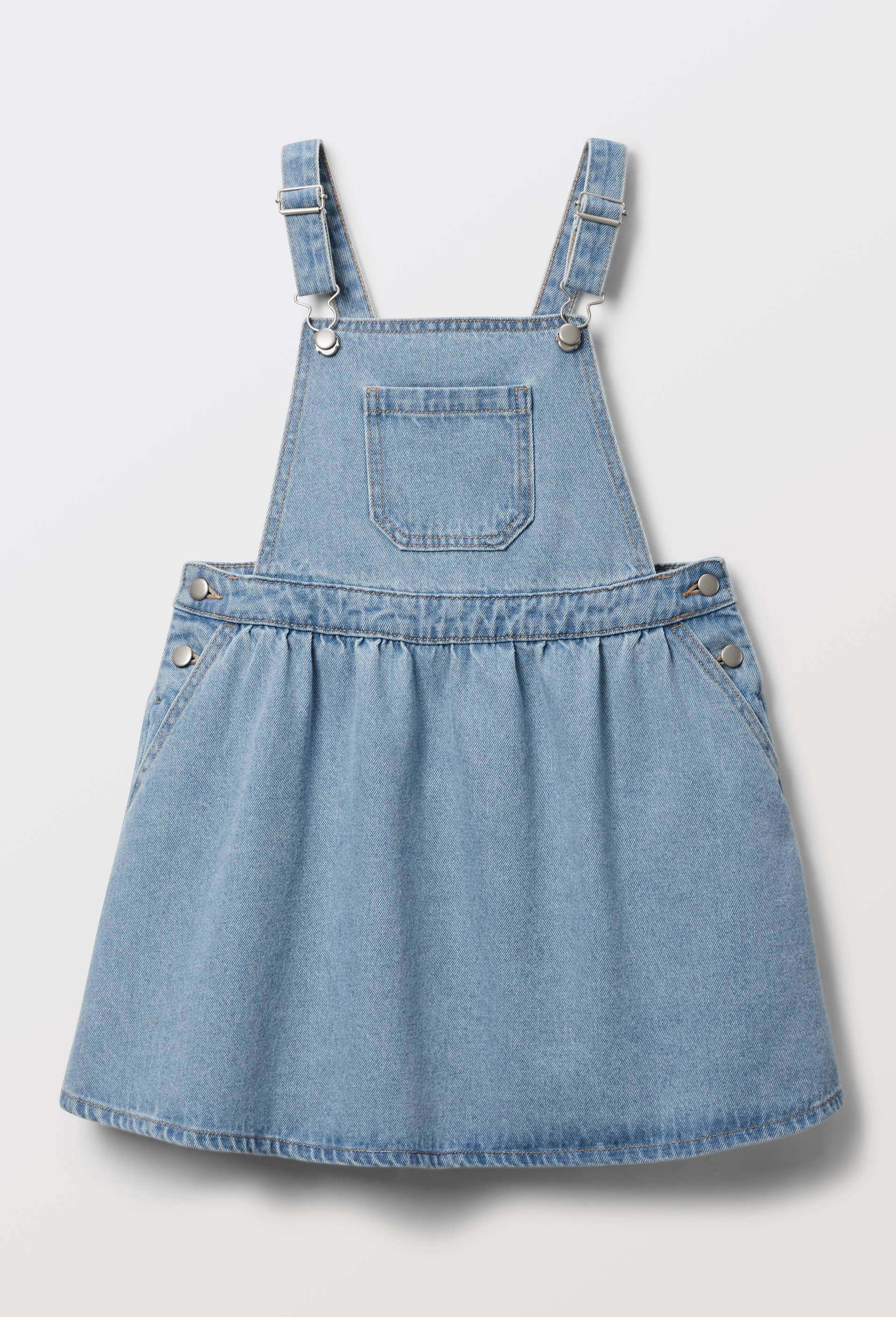 Robe chasuble en denim en coton, Bleu, large image number 1