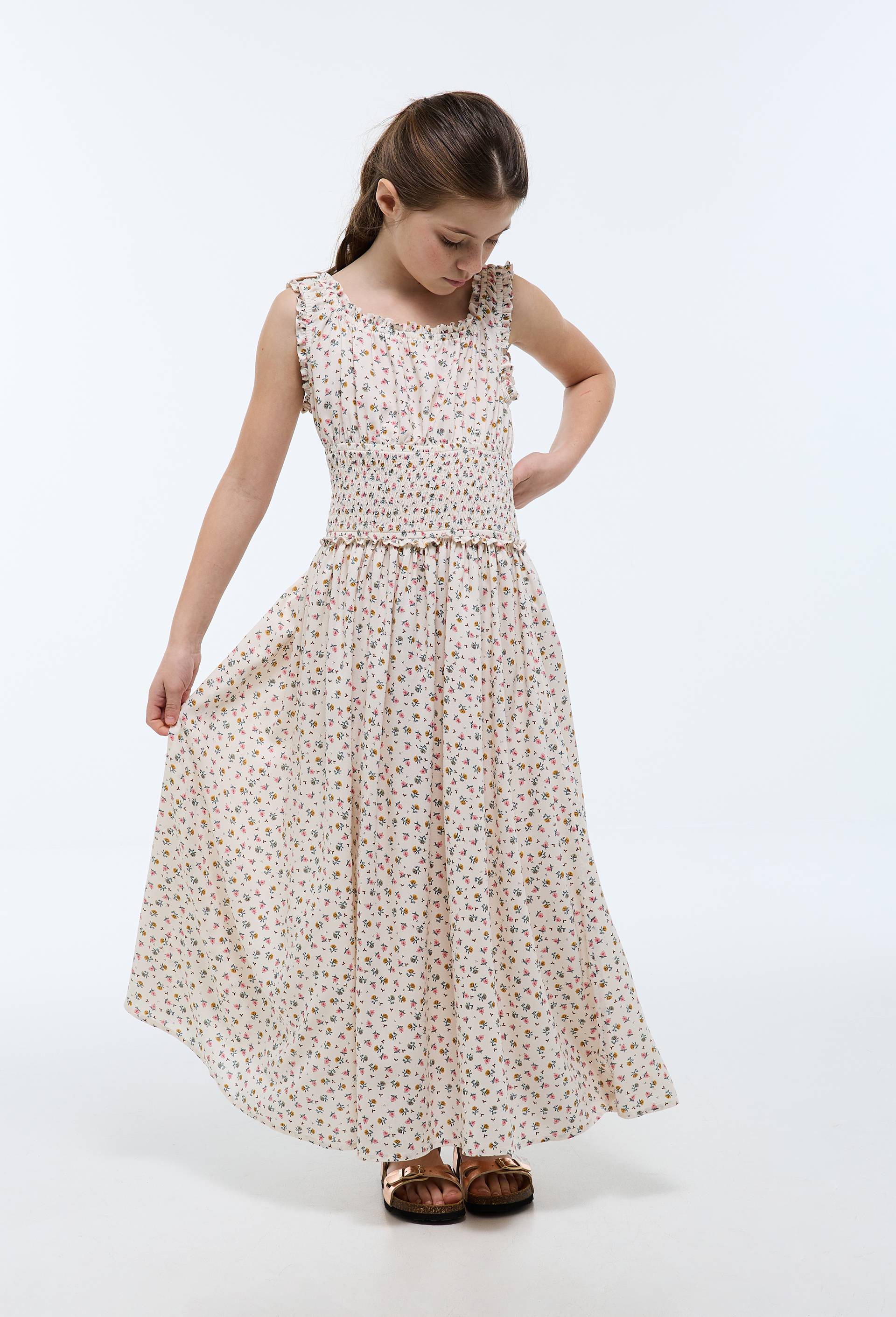 Robe &agrave; bretelles imprim&eacute;e, Beige clair, large image number 0