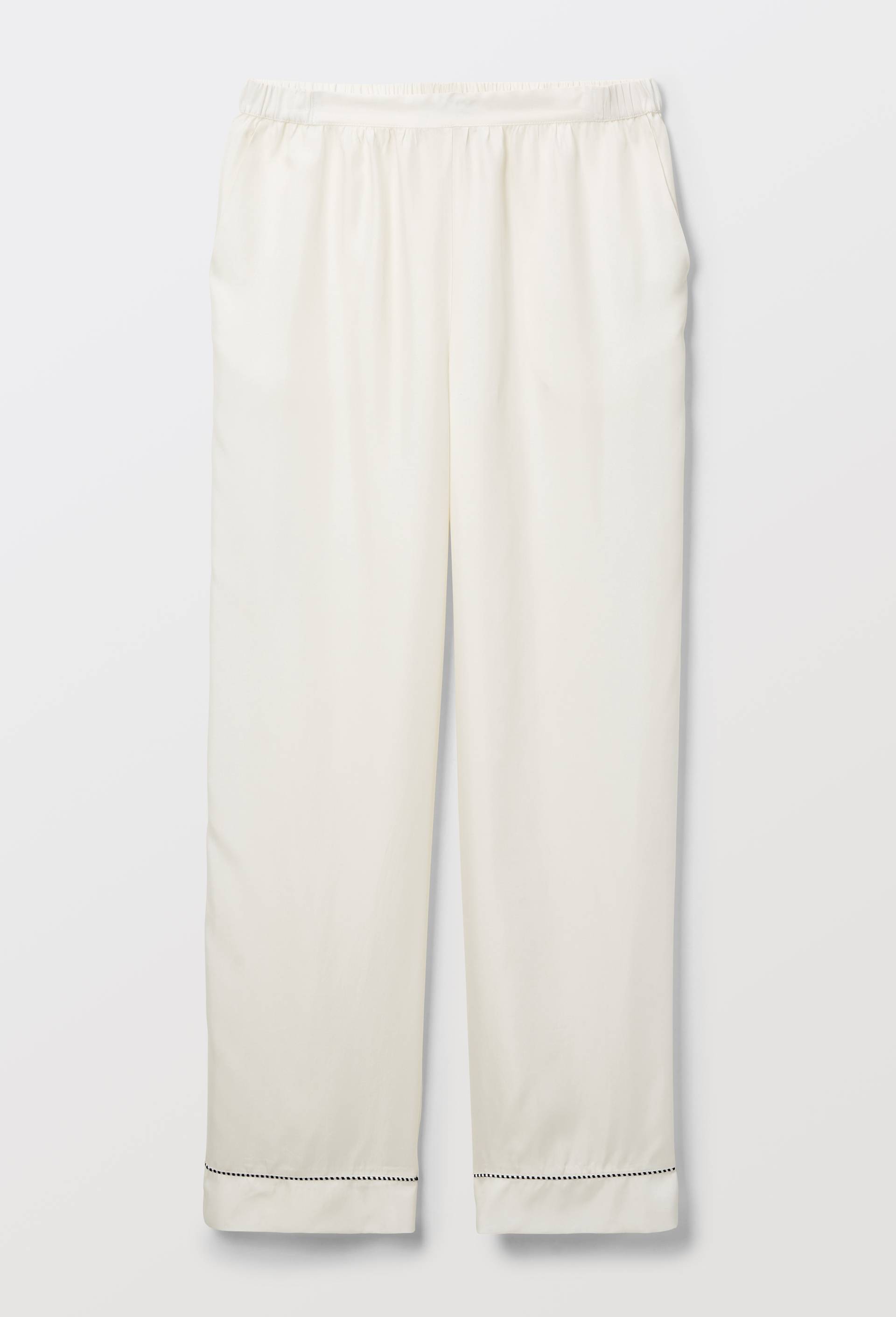 Pantalon uni en cupro et visoce, Ecru, large image number 2
