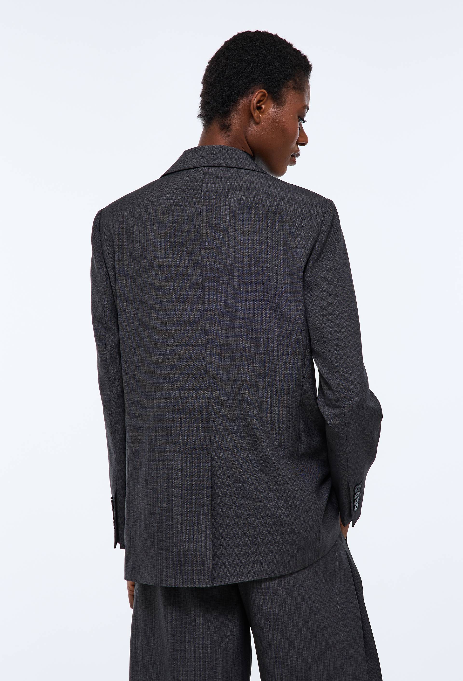 Blazer de costume crois&eacute;, Gris fonc&eacute;, large image number 3