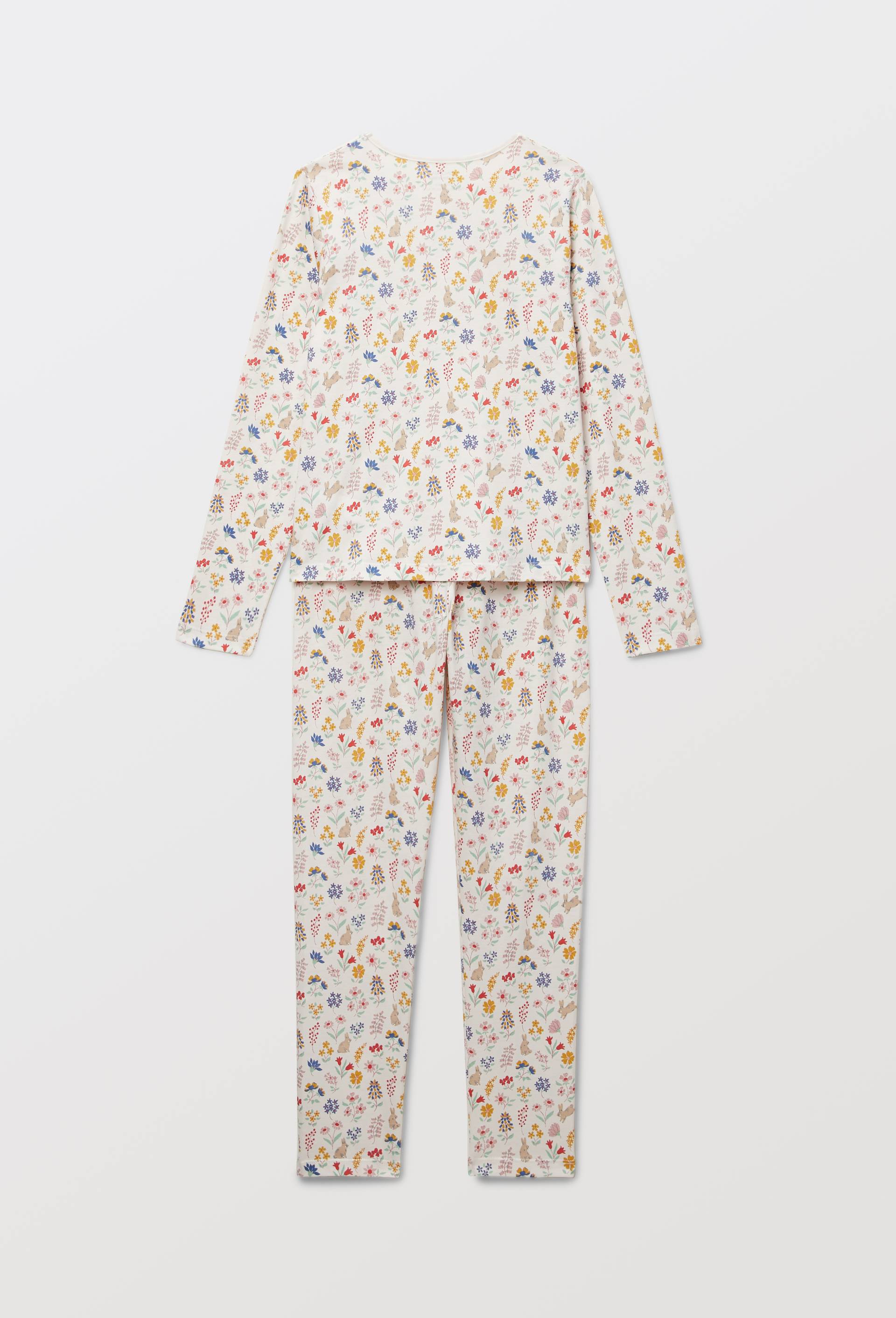 Pyjama manches longues imprim&eacute; en jersey coton BIO GOTS, Beige clair, large image number 3.0