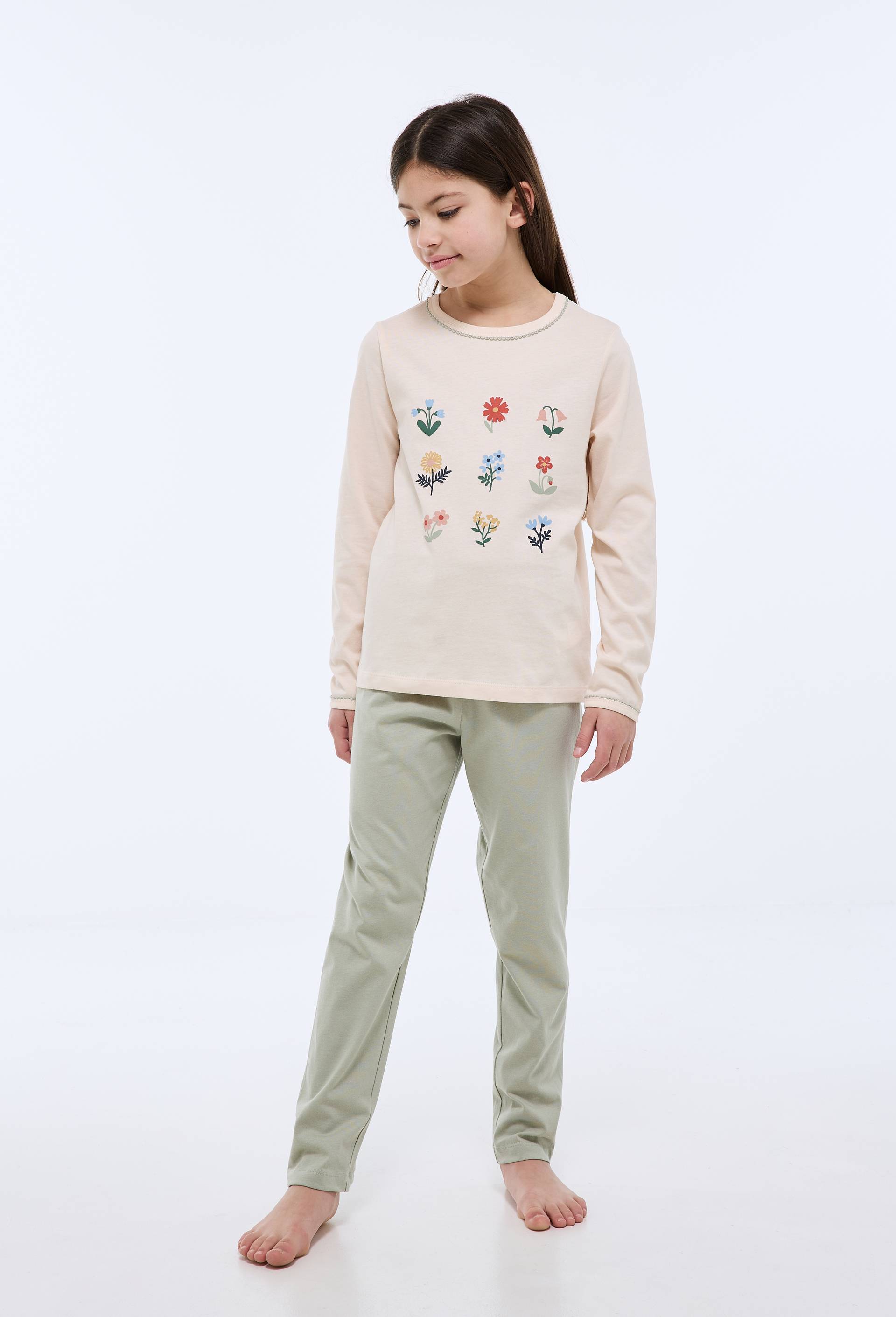 Pyjama manches longues imprim&eacute; en jersey coton BIO GOTS, Beige clair, large image number 0.0