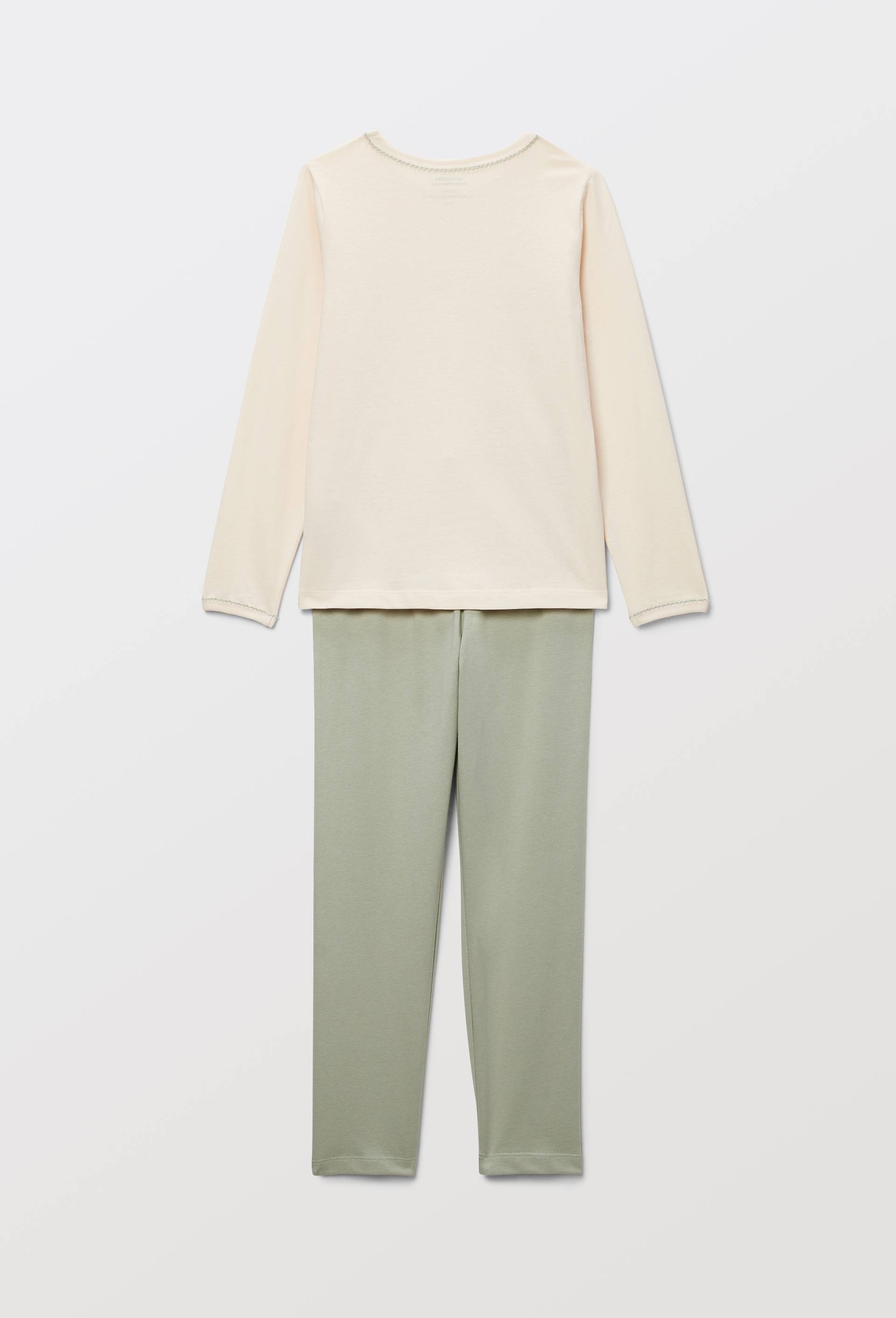 Pyjama manches longues imprim&eacute; en jersey coton BIO GOTS, Beige clair, large image number 3