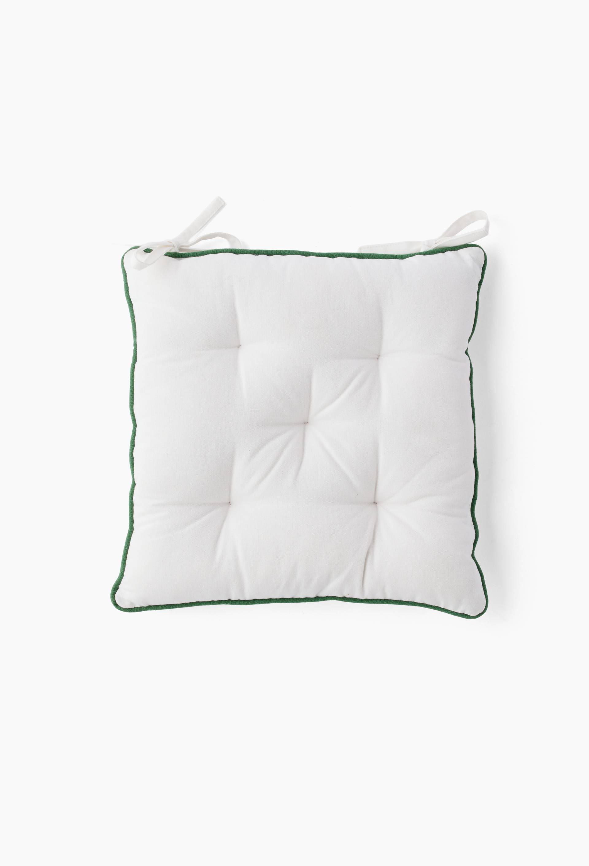 Galette de chaise, 40x40cm, 100% coton,, Ecru, large image number 0.0