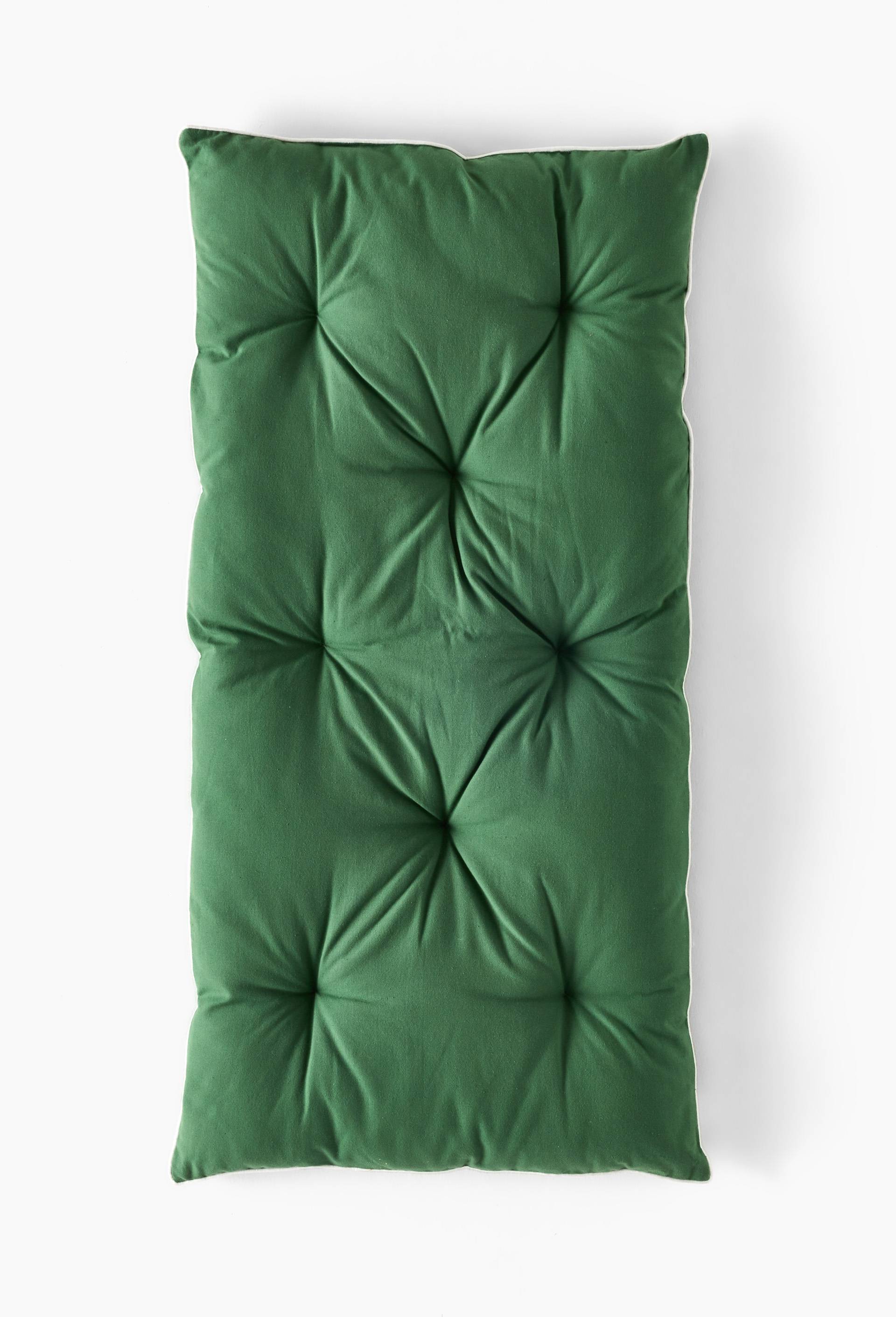 Futon uni, 60x120x3cm, coton, Vert, large image number 0