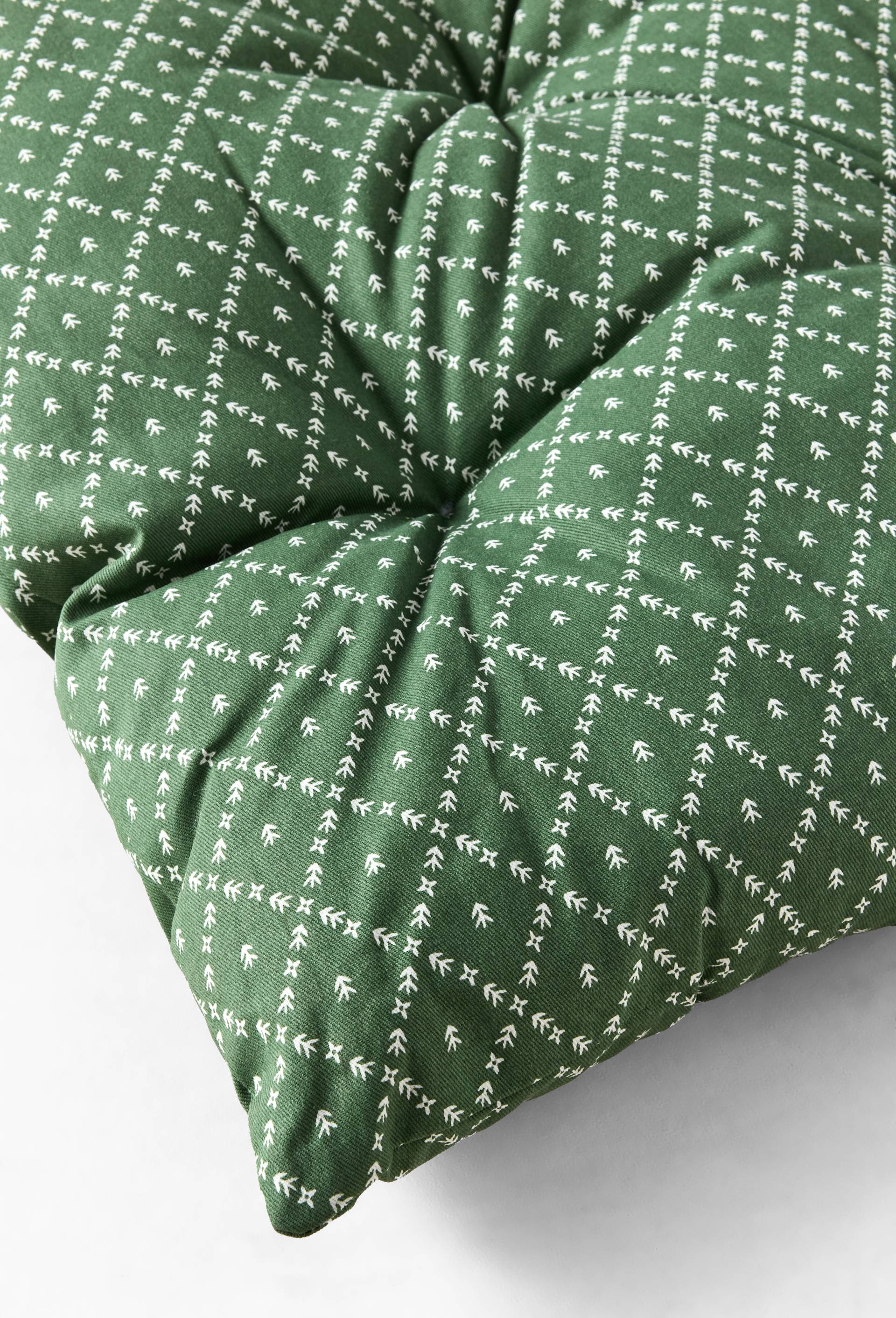 Futon imprim&eacute; d&eacute;perlant, 60x120x3cm, coton, Vert, large image number 1